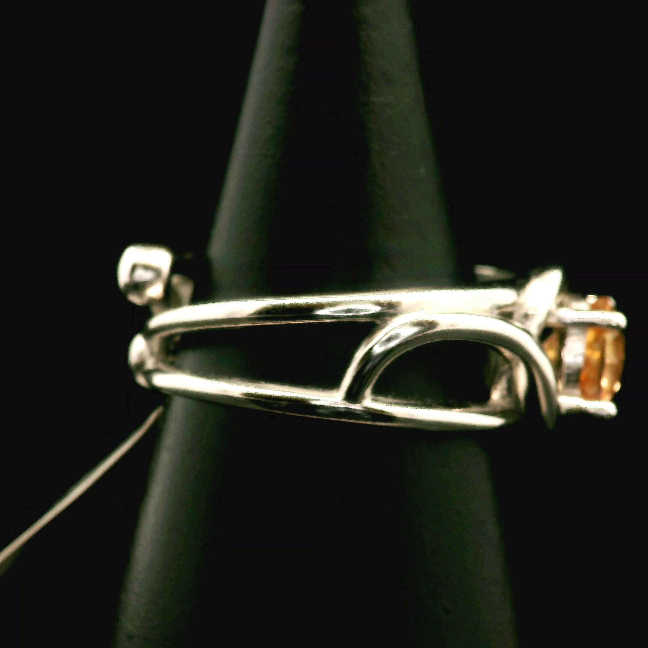 Yellow Sapphire Cuff Ring .925 Sterling Silver for Enhancing Committment and Purity in Relationships