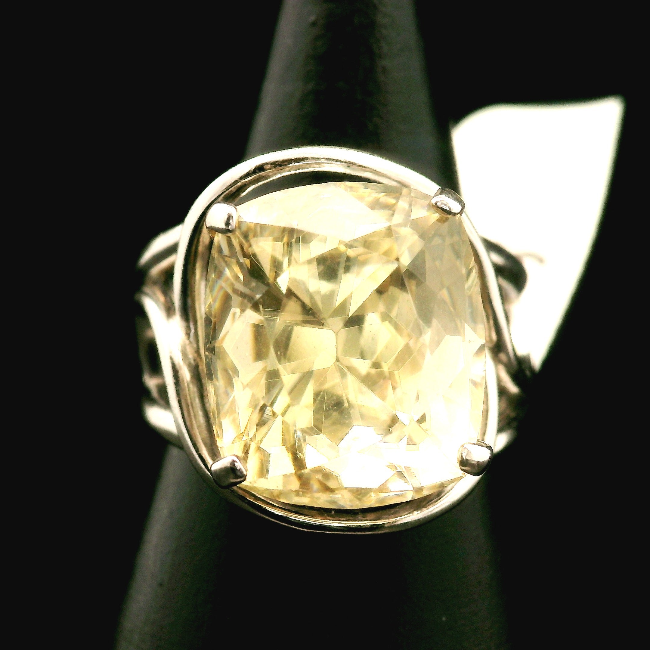 Gold Aragonite Cuff Ring 925 Silver for Joy, Love and Empowerment