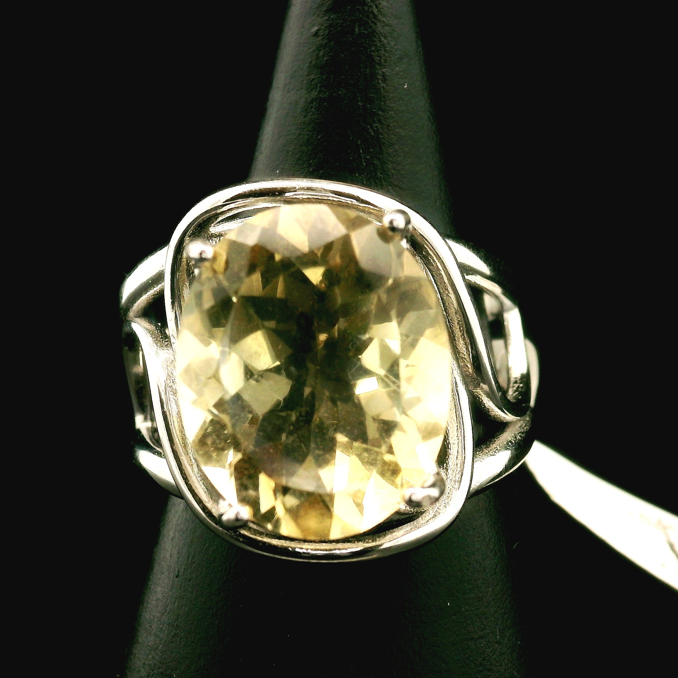 Citrine Cuff Ring .925 Silver for Abundance, Good Luck and Positivity