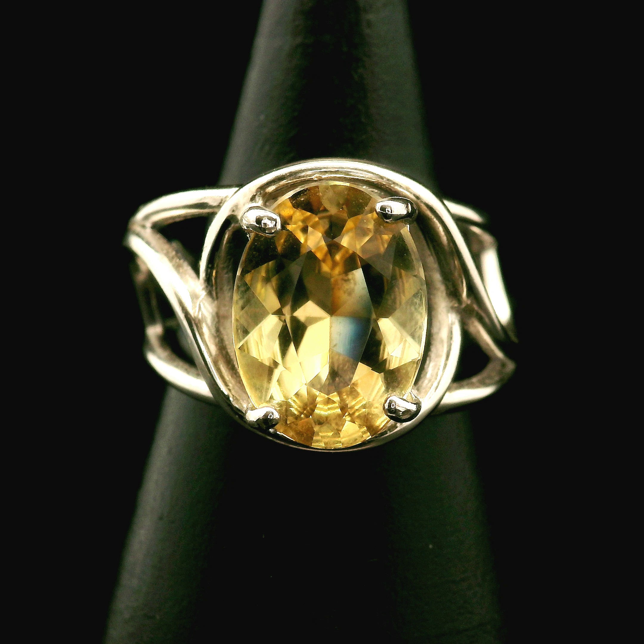 Sinhalite Cuff Ring .925 Silver for Inner Peace, New Ideas & Spiritual Awakening