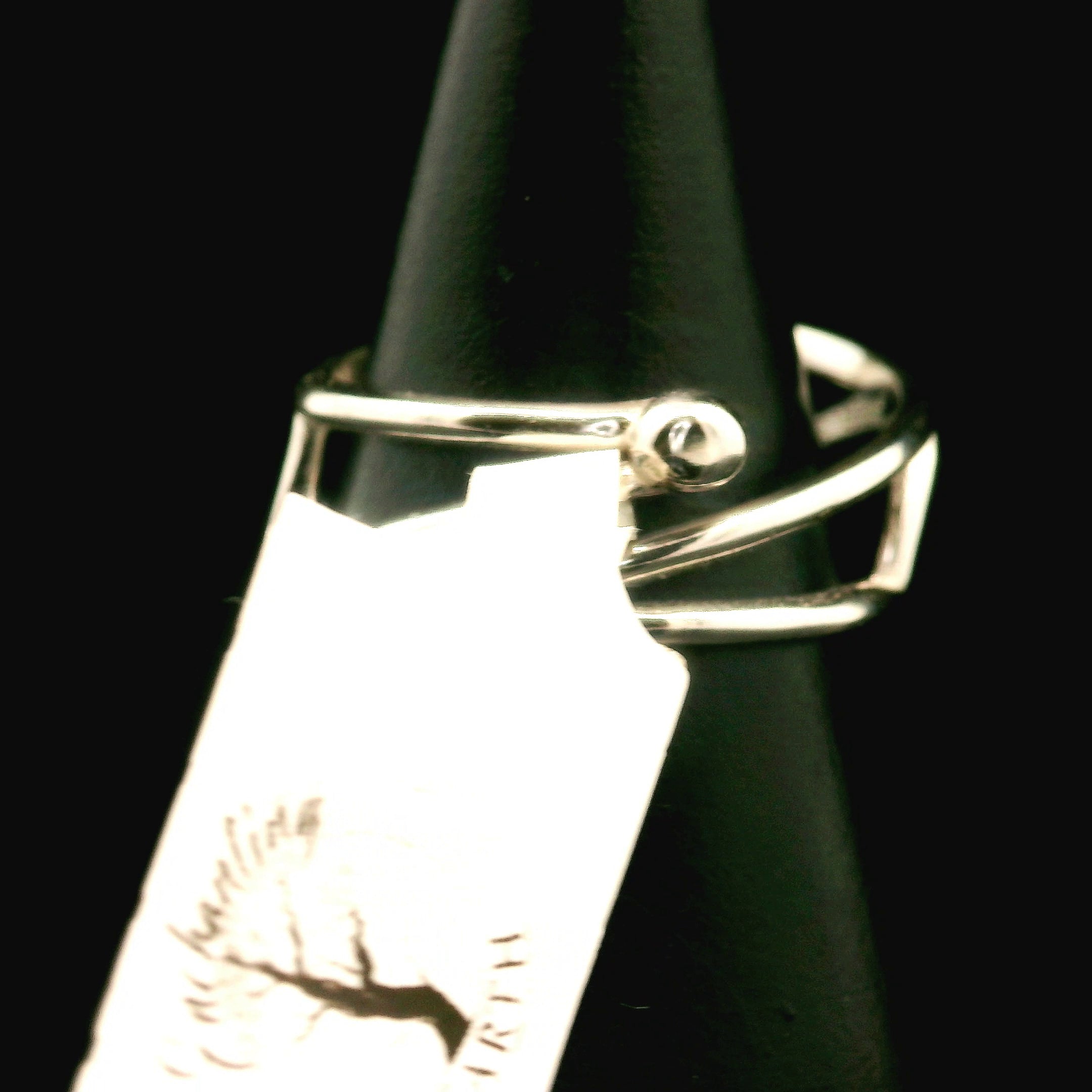 Sinhalite Cuff Ring .925 Silver for Inner Peace, New Ideas & Spiritual Awakening