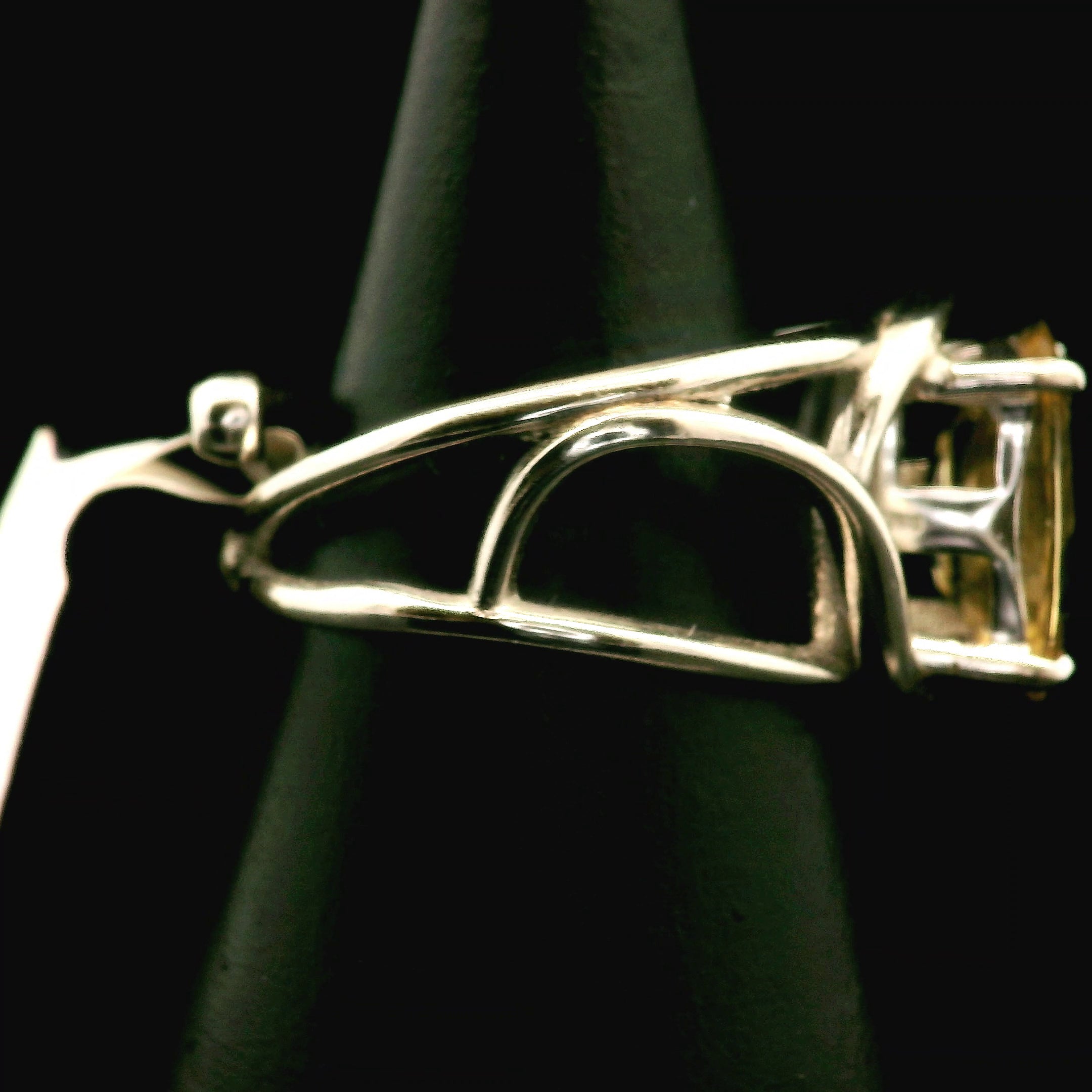 Sinhalite Cuff Ring .925 Silver for Inner Peace, New Ideas & Spiritual Awakening