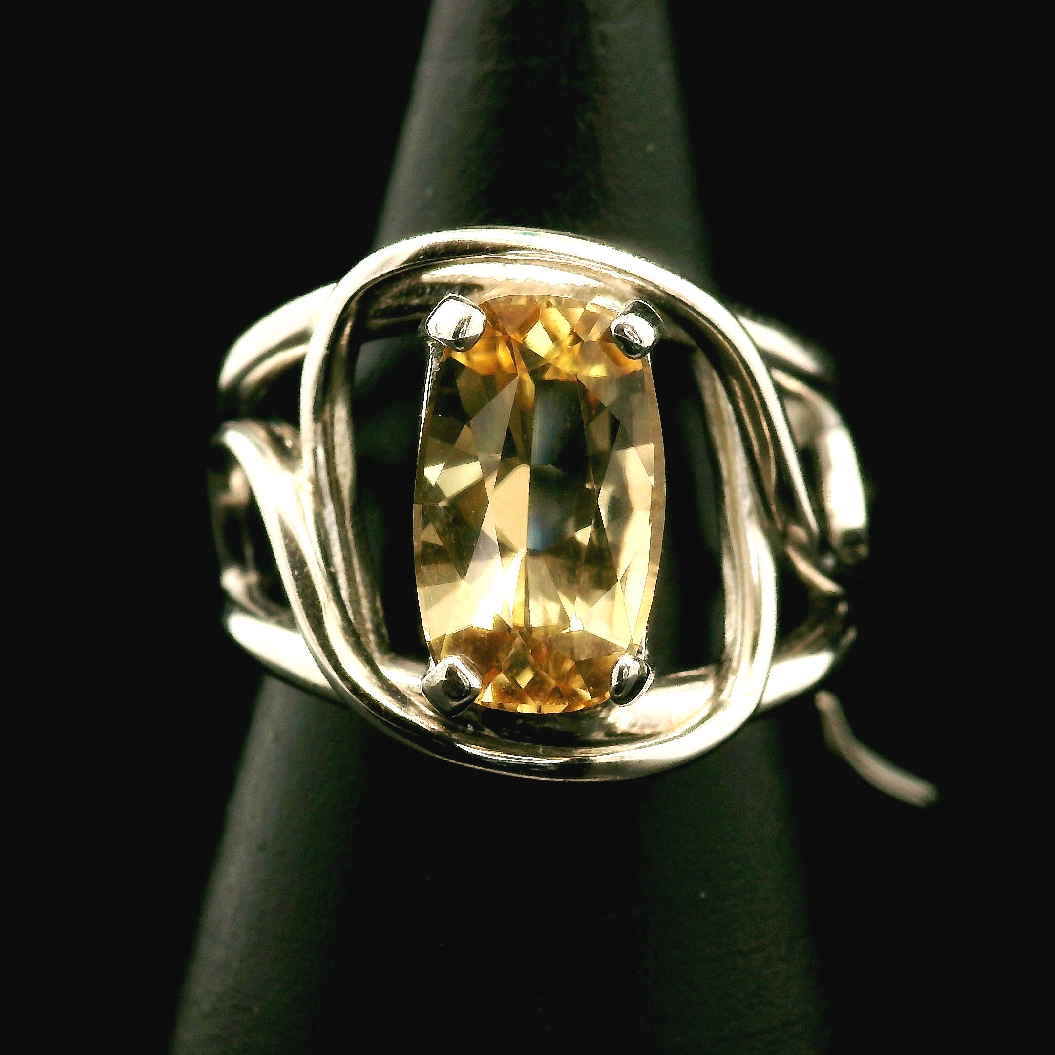 Sinhalite Cuff Ring .925 Silver for Inner Peace, New Ideas & Spiritual Awakening