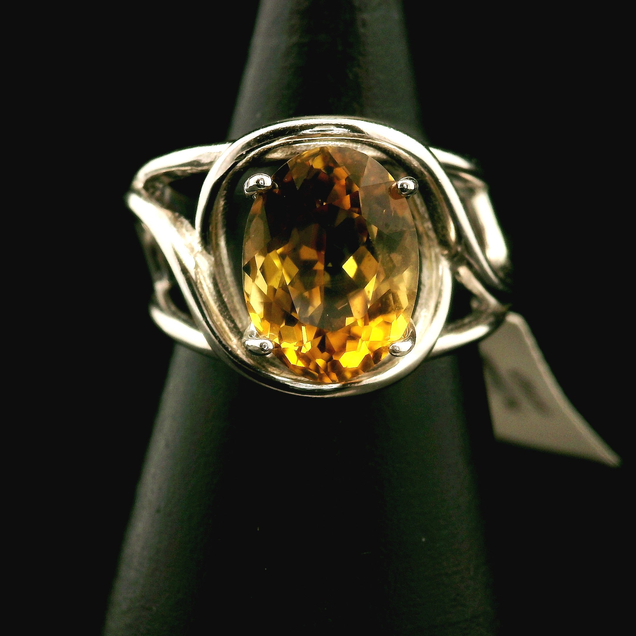 Sinhalite Cuff Ring .925 Silver for Inner Peace, New Ideas & Spiritual Awakening