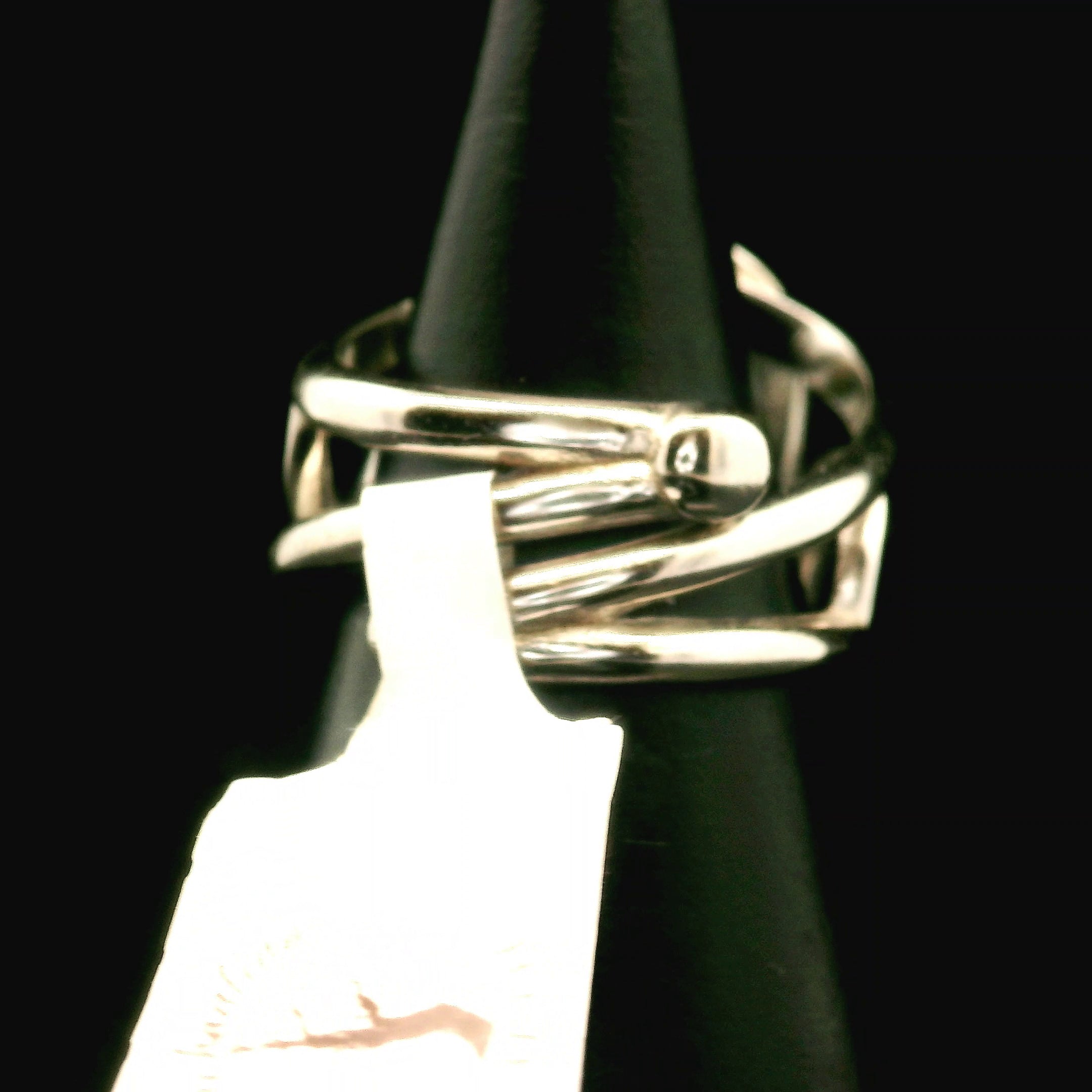 Rutilated Triphane Cuff Ring 925 Silver for Joy, Love and Empowerment