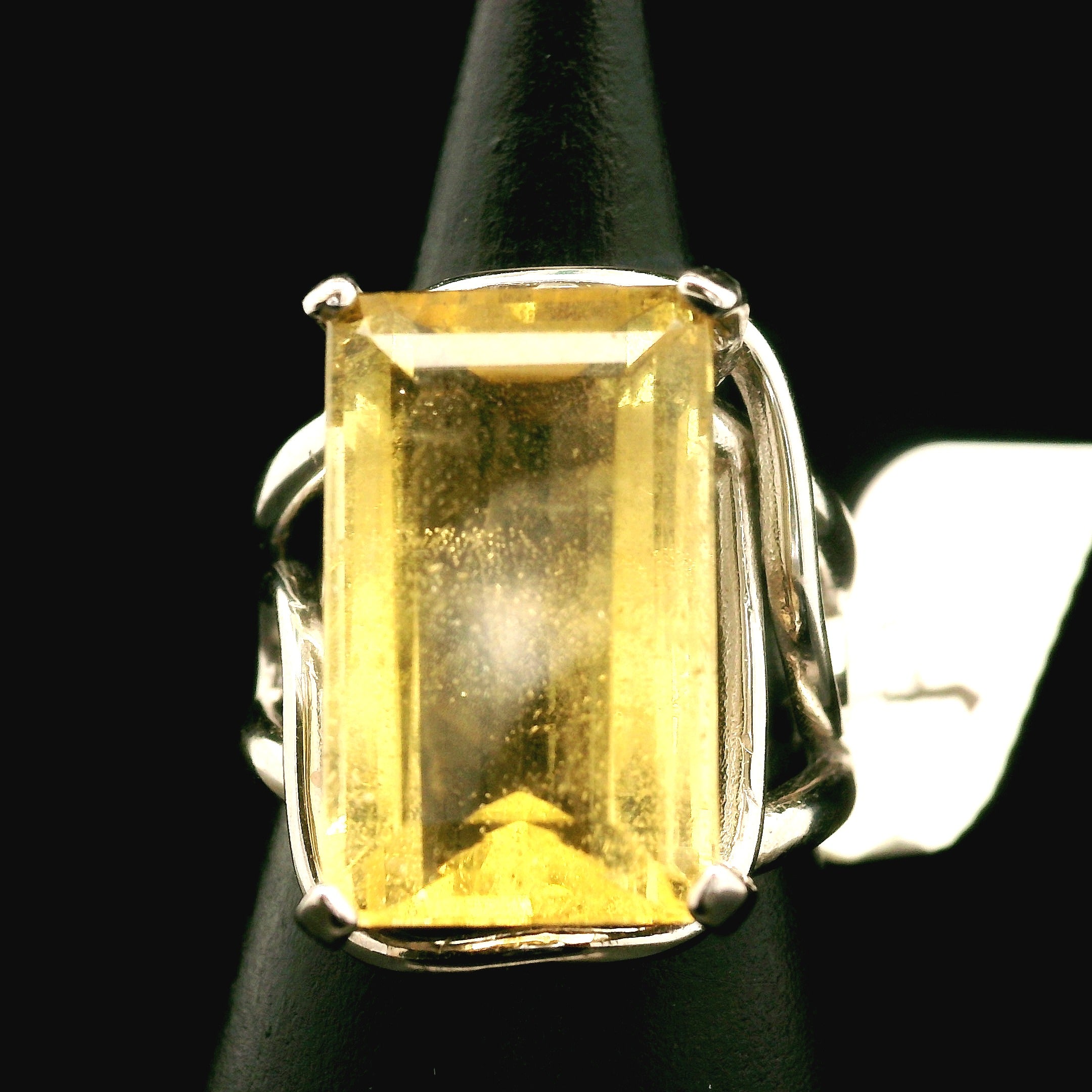 Heliodor Cuff Ring .925 Silver for Confidence, Manifesting and Strength