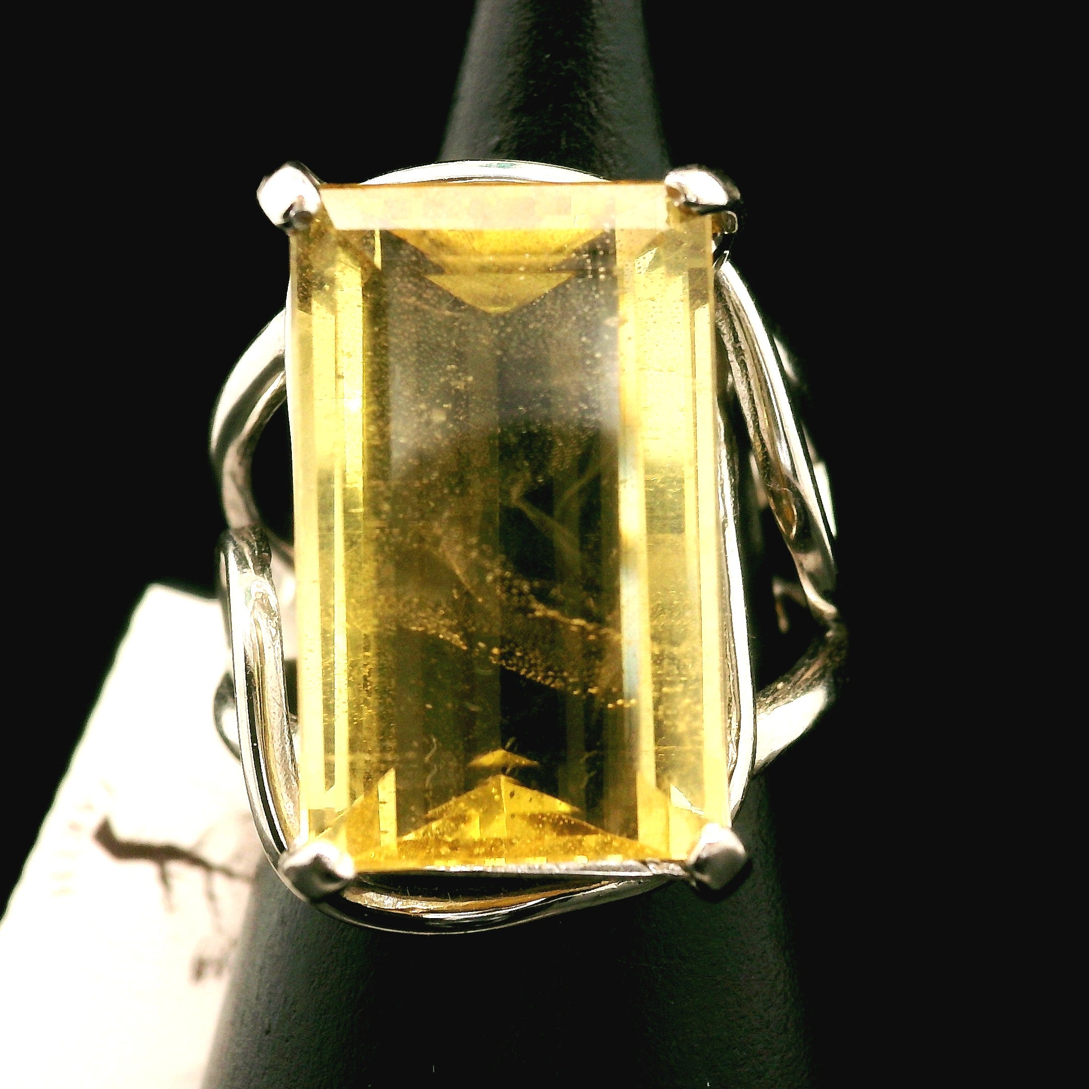 Heliodor Cuff Ring .925 Silver for Confidence, Manifesting and Strength