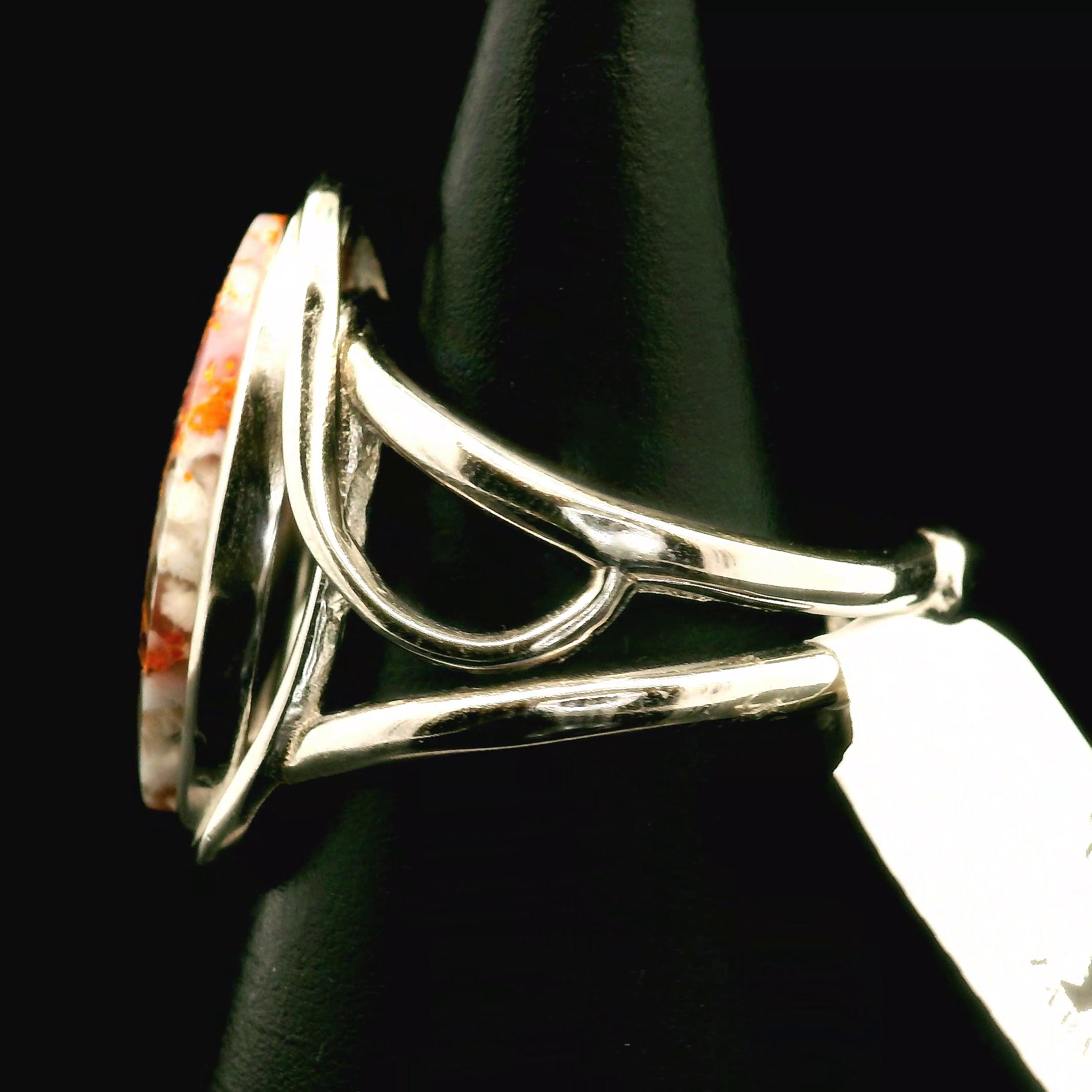 Magma Chalcedony Cuff Ring .925 Silver for Promoting Creativity