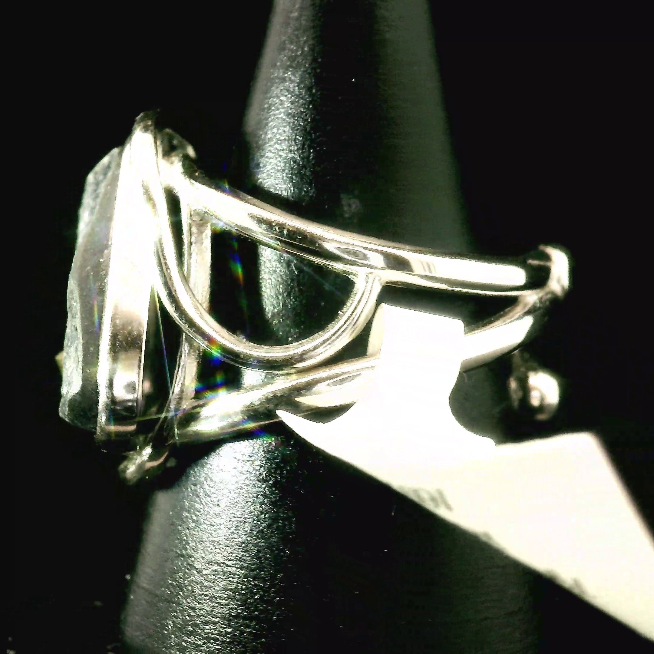 Pyrite in Schist Cuff Ring .925 Silver for Luck & Manifestation