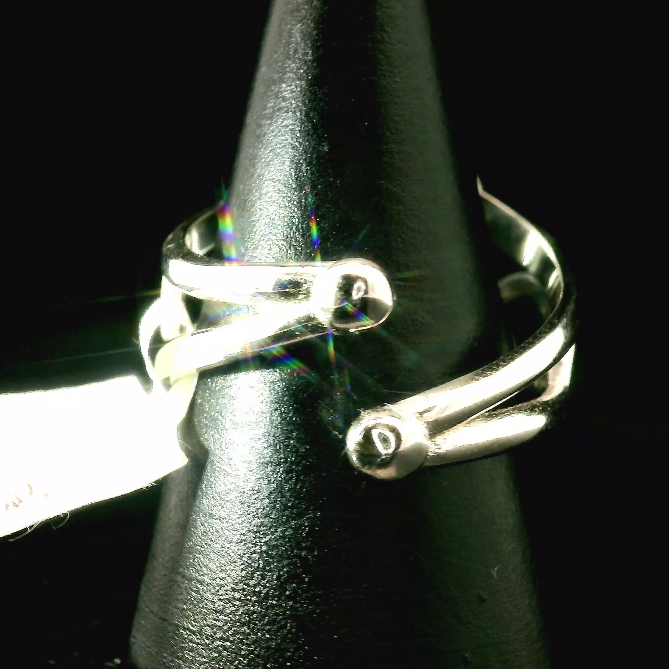 Pyrite in Schist Cuff Ring .925 Silver for Luck & Manifestation