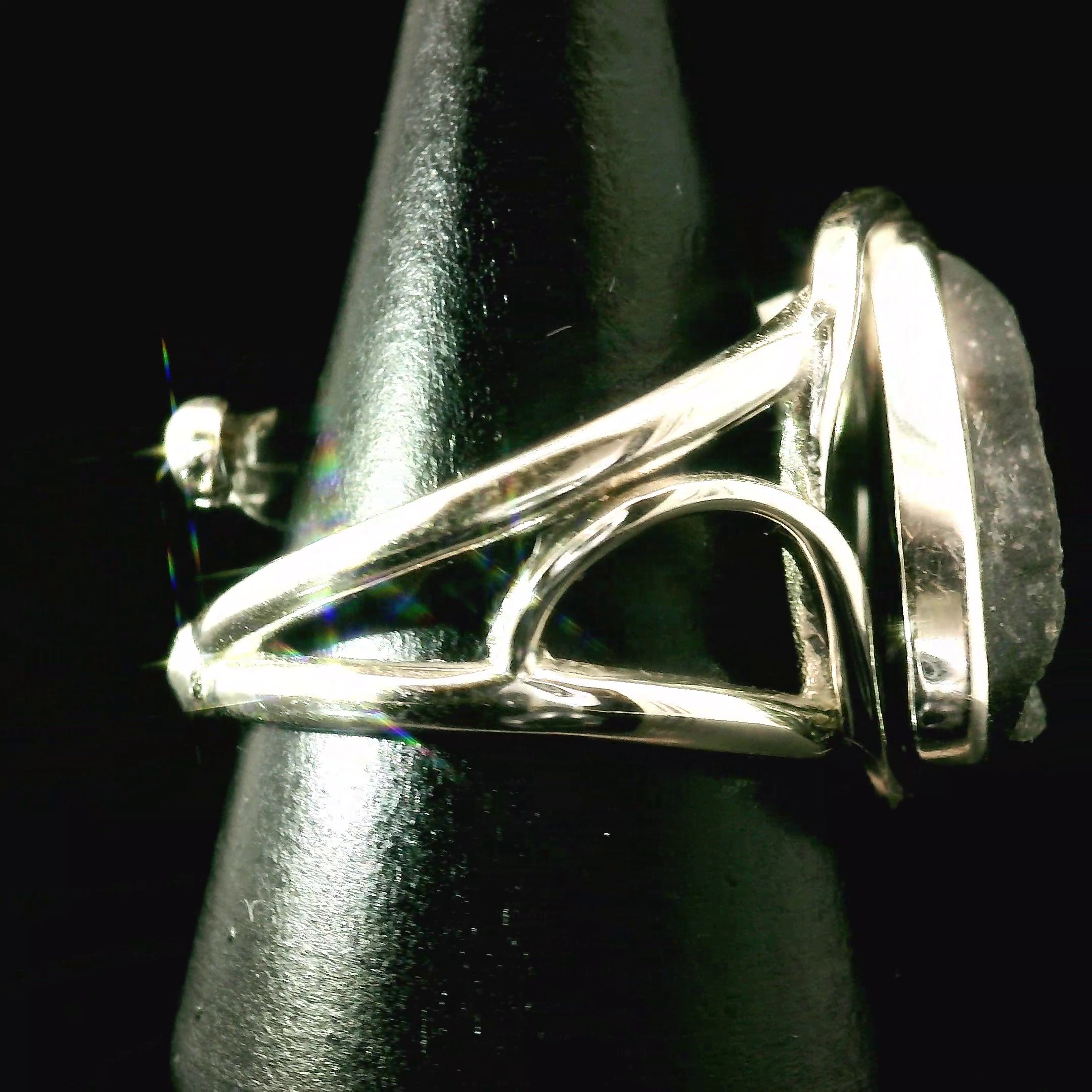 Pyrite in Schist Cuff Ring .925 Silver for Luck & Manifestation