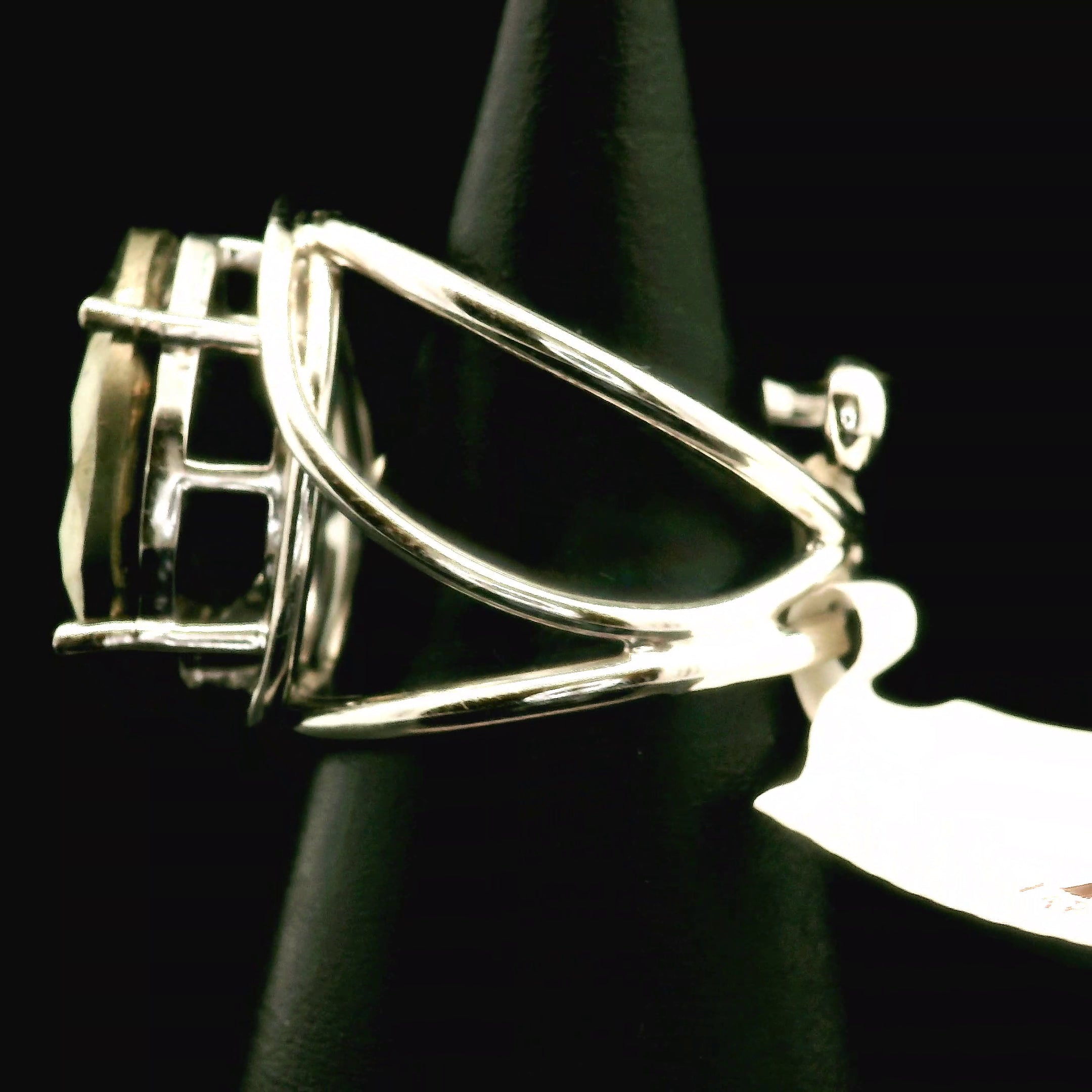 Pyrite Cuff Ring .925 Silver for Luck & Manifestation