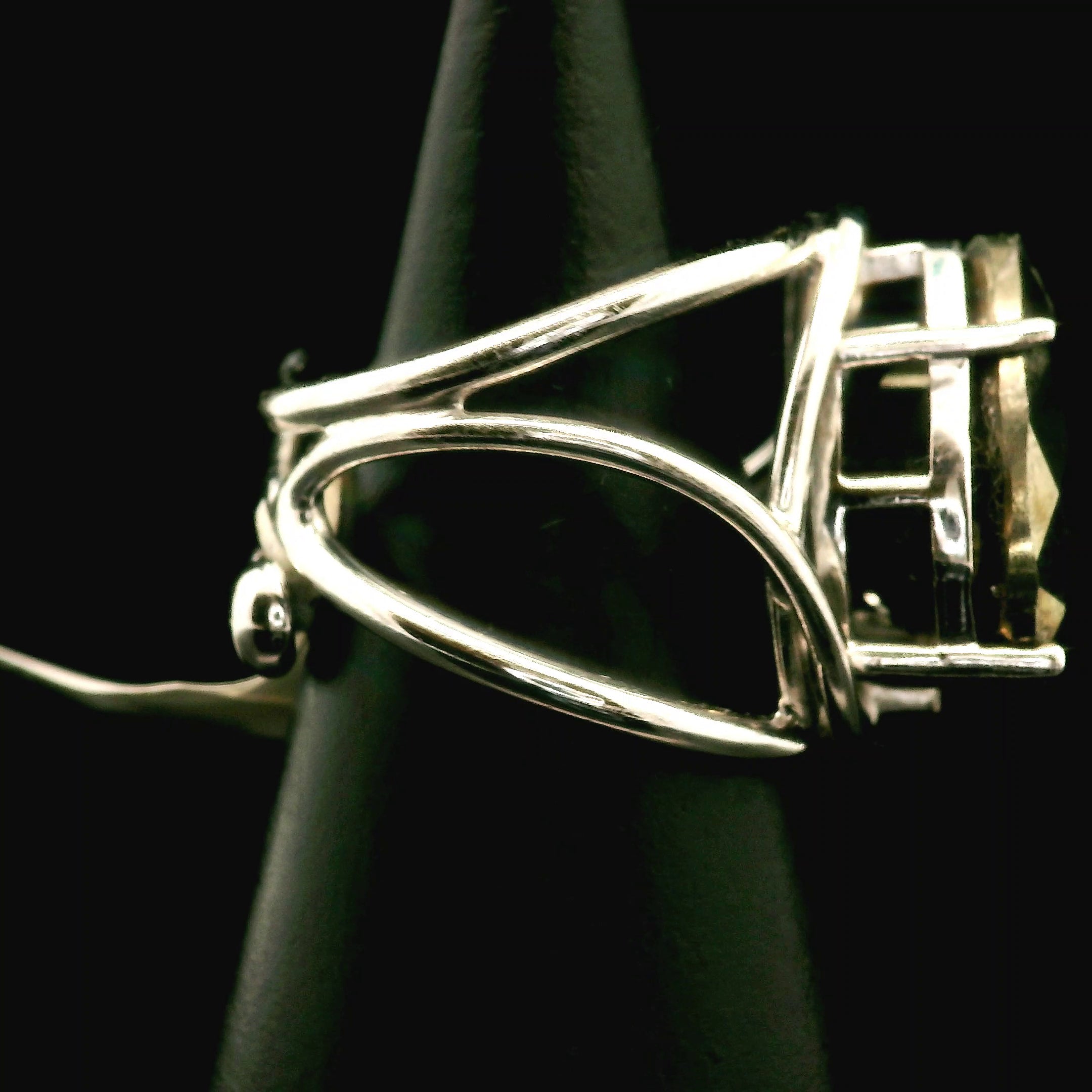 Pyrite Cuff Ring .925 Silver for Luck & Manifestation