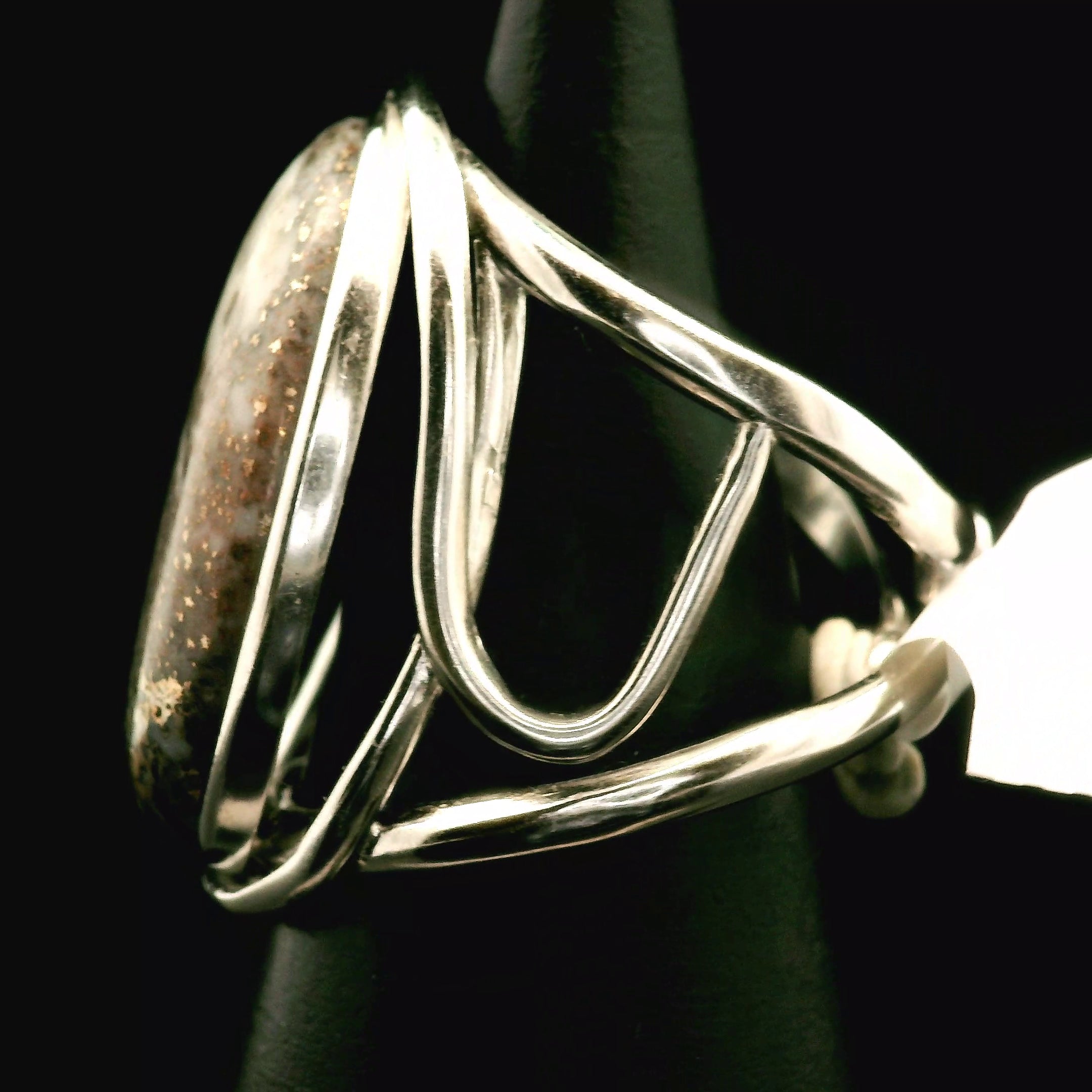 Mohawkite Cuff Ring 925 Silver for Joy, Love and Empowerment