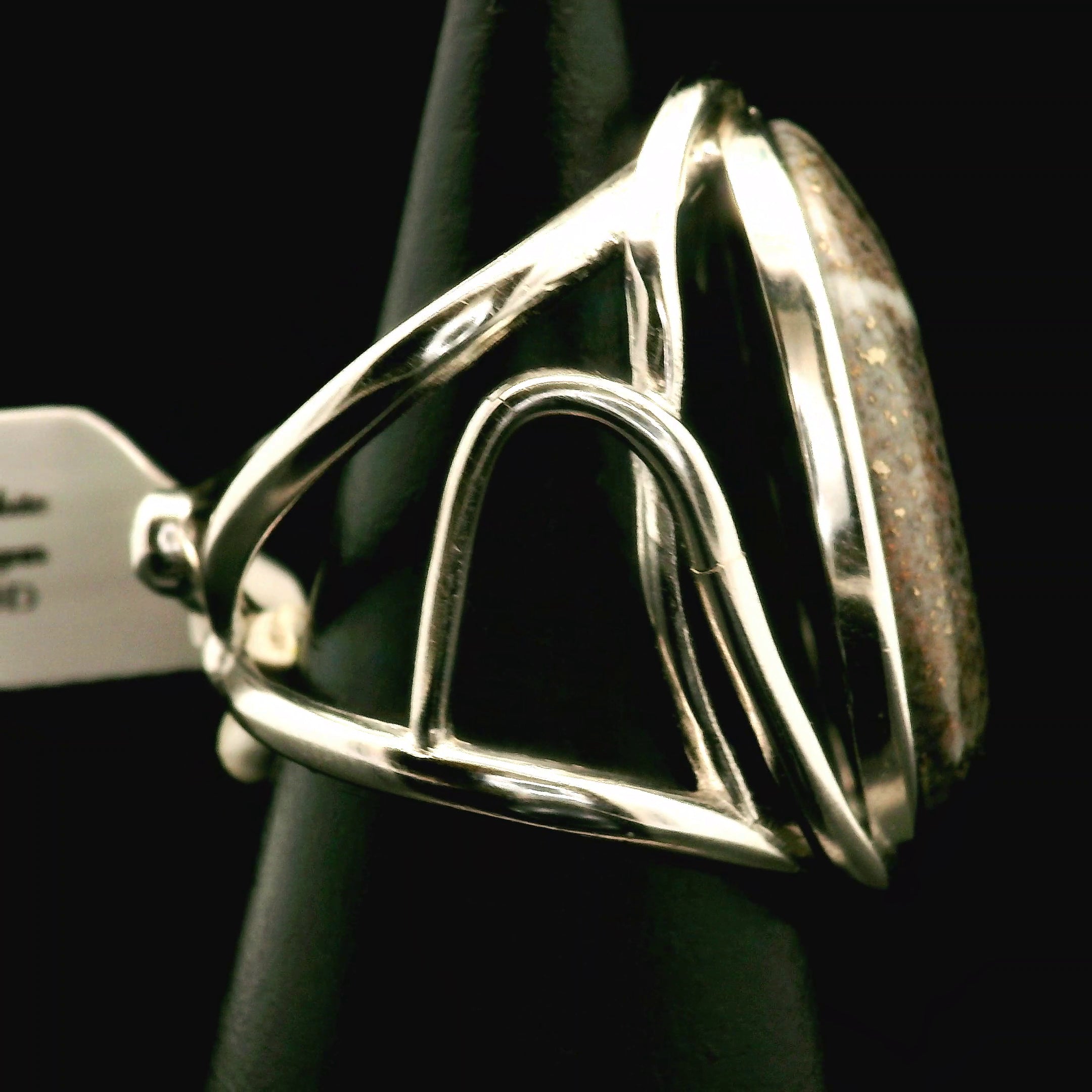 Mohawkite Cuff Ring 925 Silver for Joy, Love and Empowerment