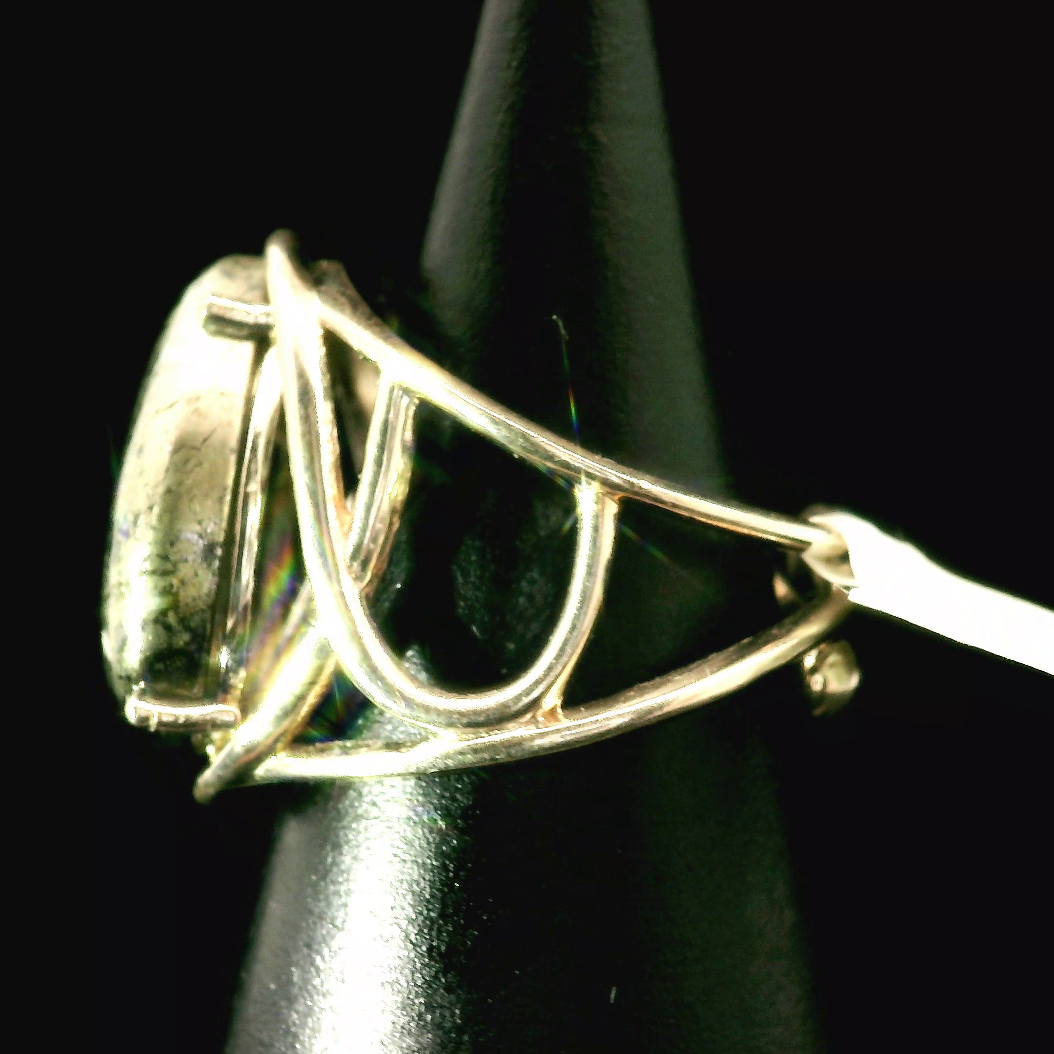 Apache Gold Cuff Ring 925 Silver for Joy, Love and Empowerment