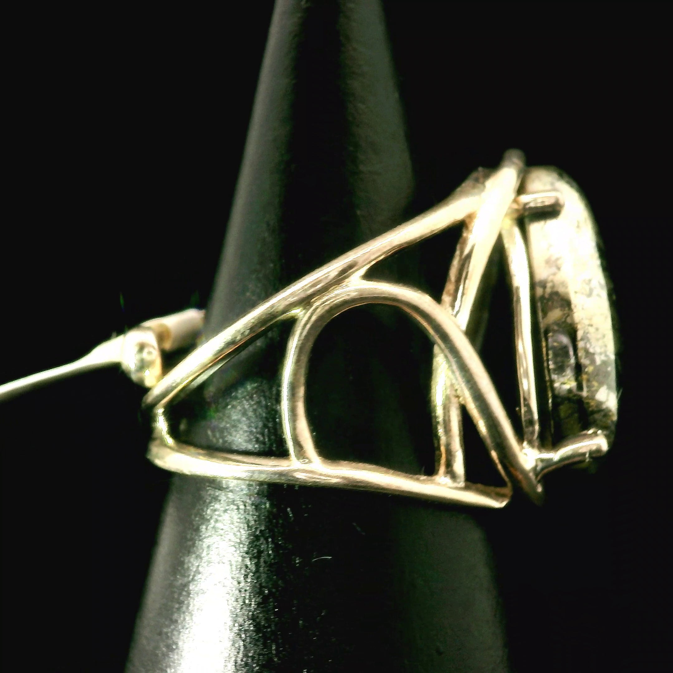 Apache Gold Cuff Ring 925 Silver for Joy, Love and Empowerment