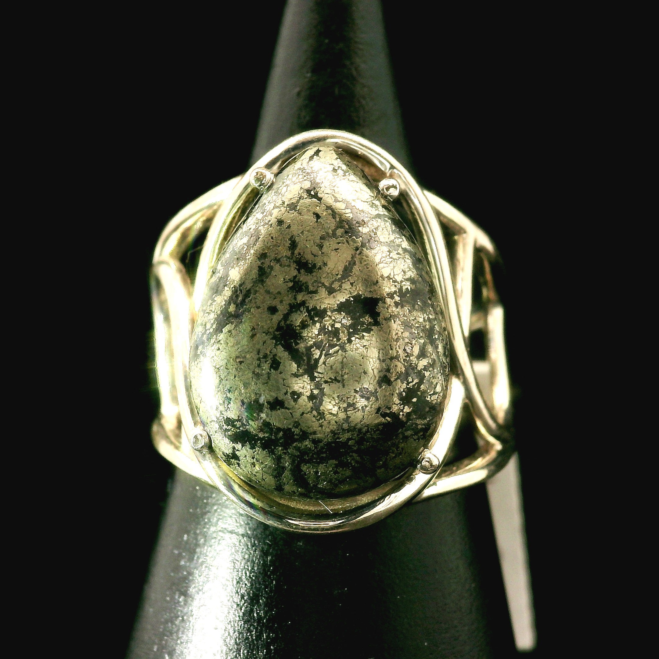 Apache Gold Cuff Ring 925 Silver for Joy, Love and Empowerment