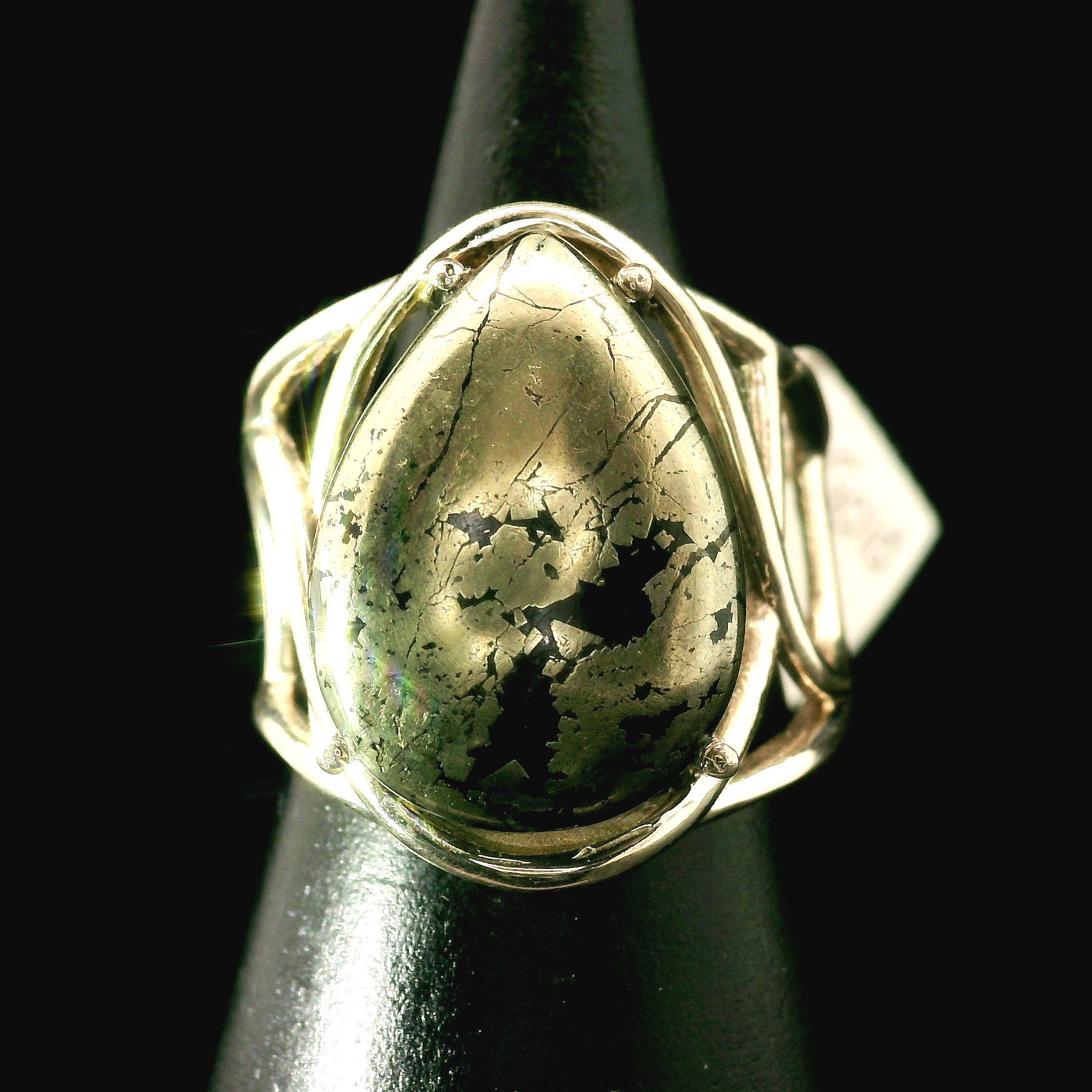 Apache Gold Cuff Ring 925 Silver for Joy, Love and Empowerment