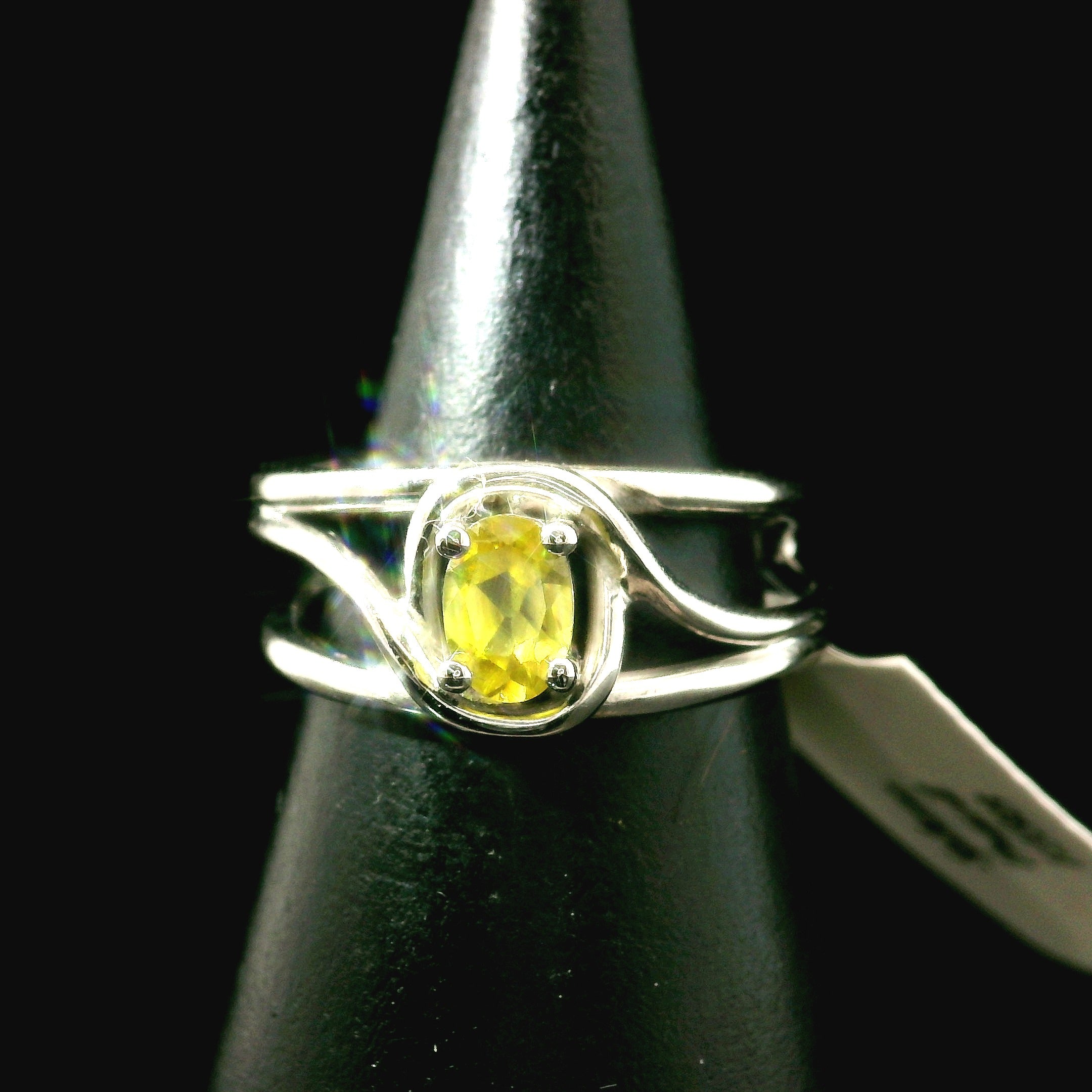 Sphene Midi Cuff Ring .925 Silver for Revitalizing your Life Force Energy and Accelerates Manifestations