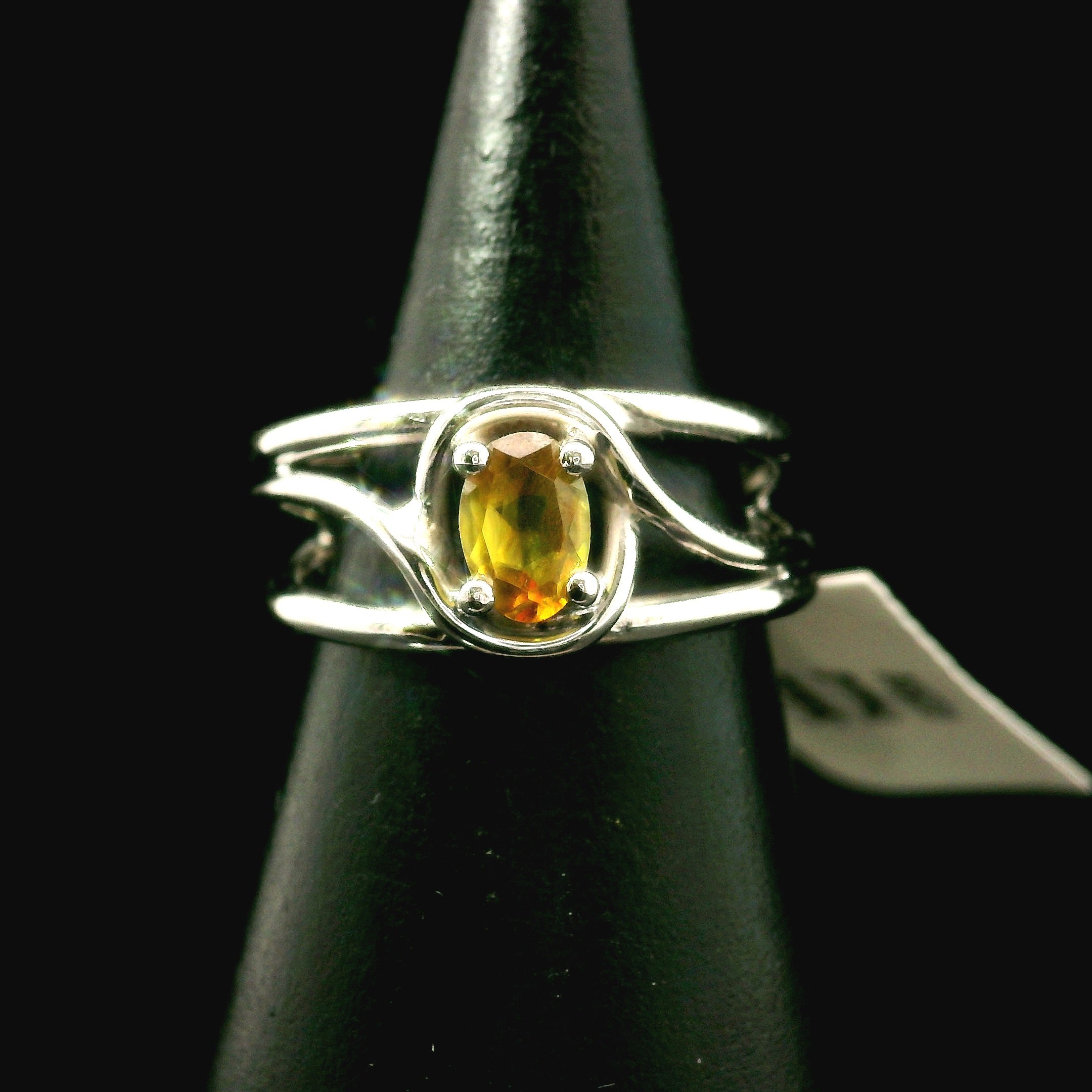 Sphene Midi Cuff Ring .925 Silver for Revitalizing your Life Force Energy and Accelerates Manifestations