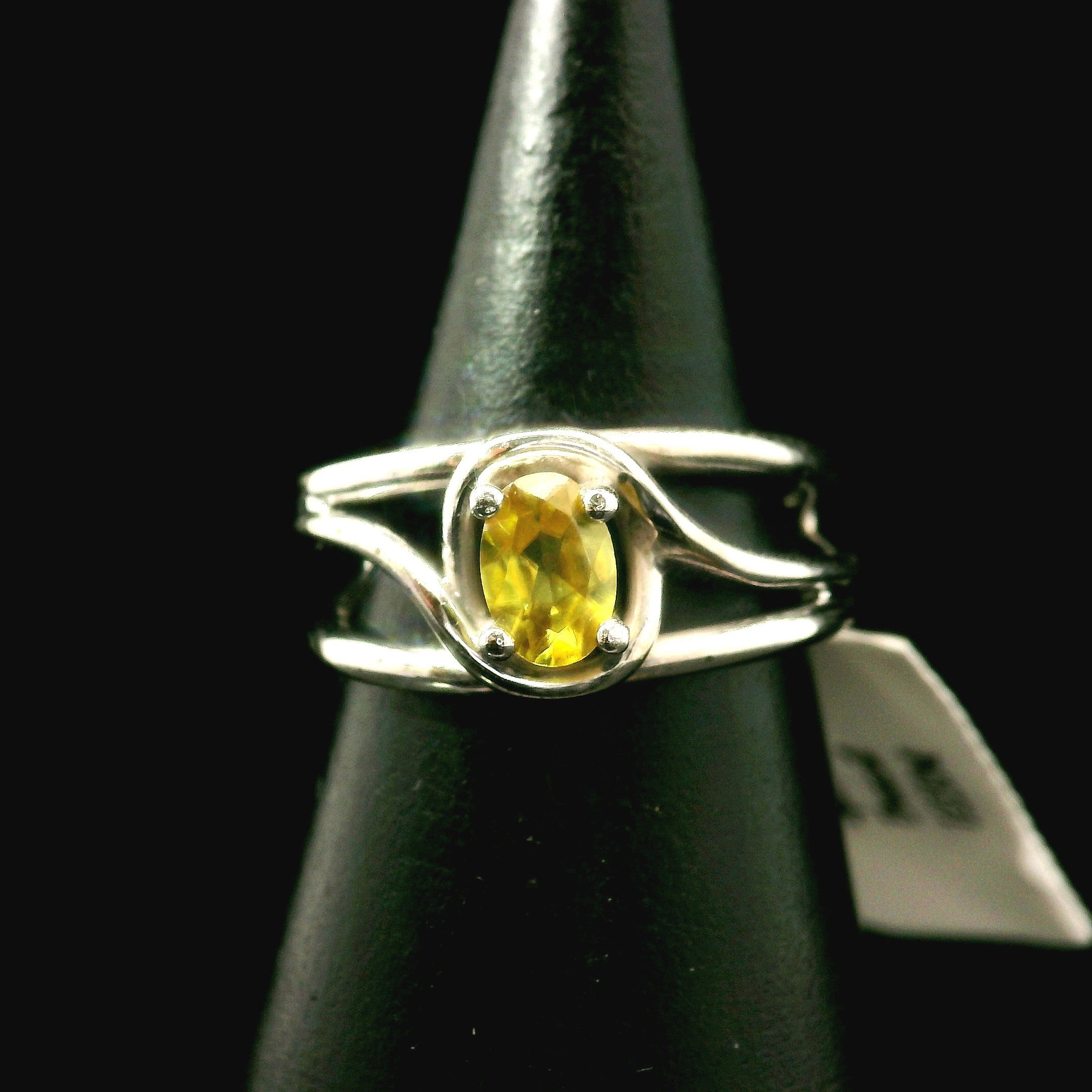 Sphene Midi Cuff Ring .925 Silver for Revitalizing your Life Force Energy and Accelerates Manifestations