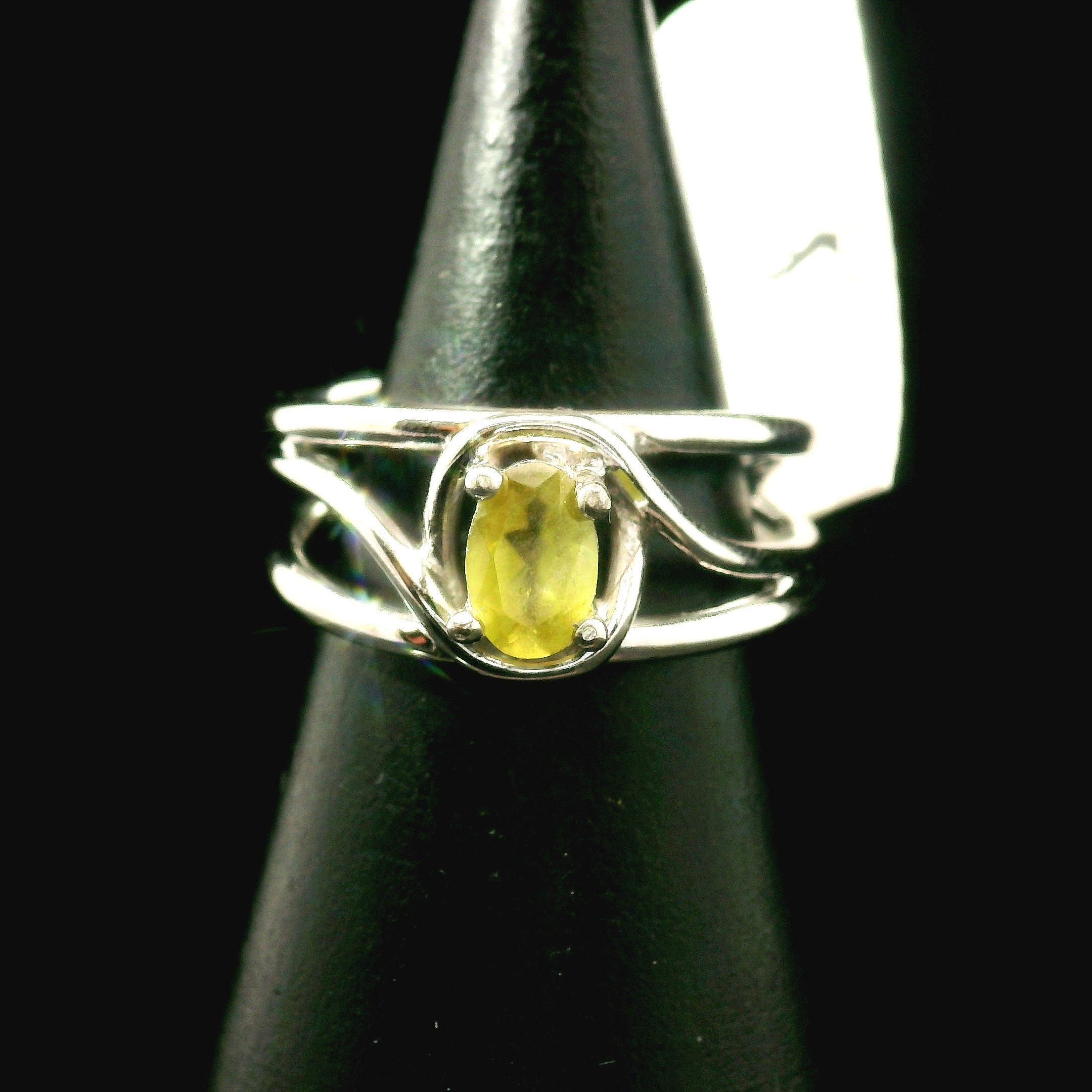 Sphene Midi Cuff Ring .925 Silver for Revitalizing your Life Force Energy and Accelerates Manifestations