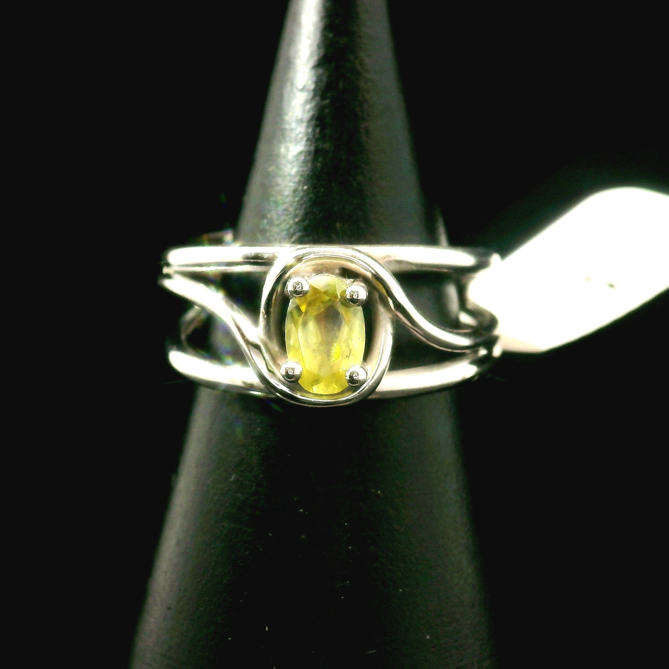Sphene Midi Cuff Ring .925 Silver for Revitalizing your Life Force Energy and Accelerates Manifestations