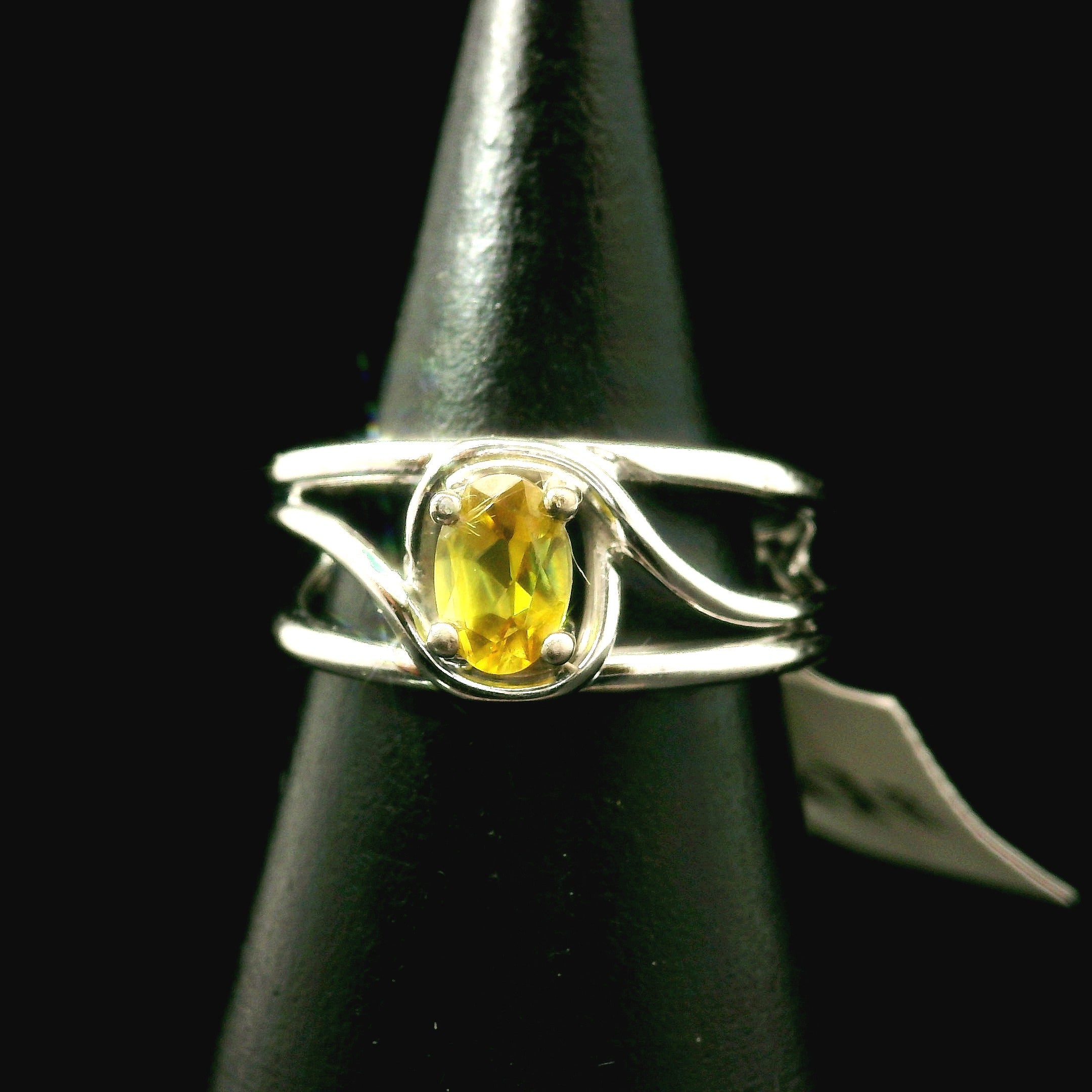 Sphene Midi Cuff Ring .925 Silver for Revitalizing your Life Force Energy and Accelerates Manifestations