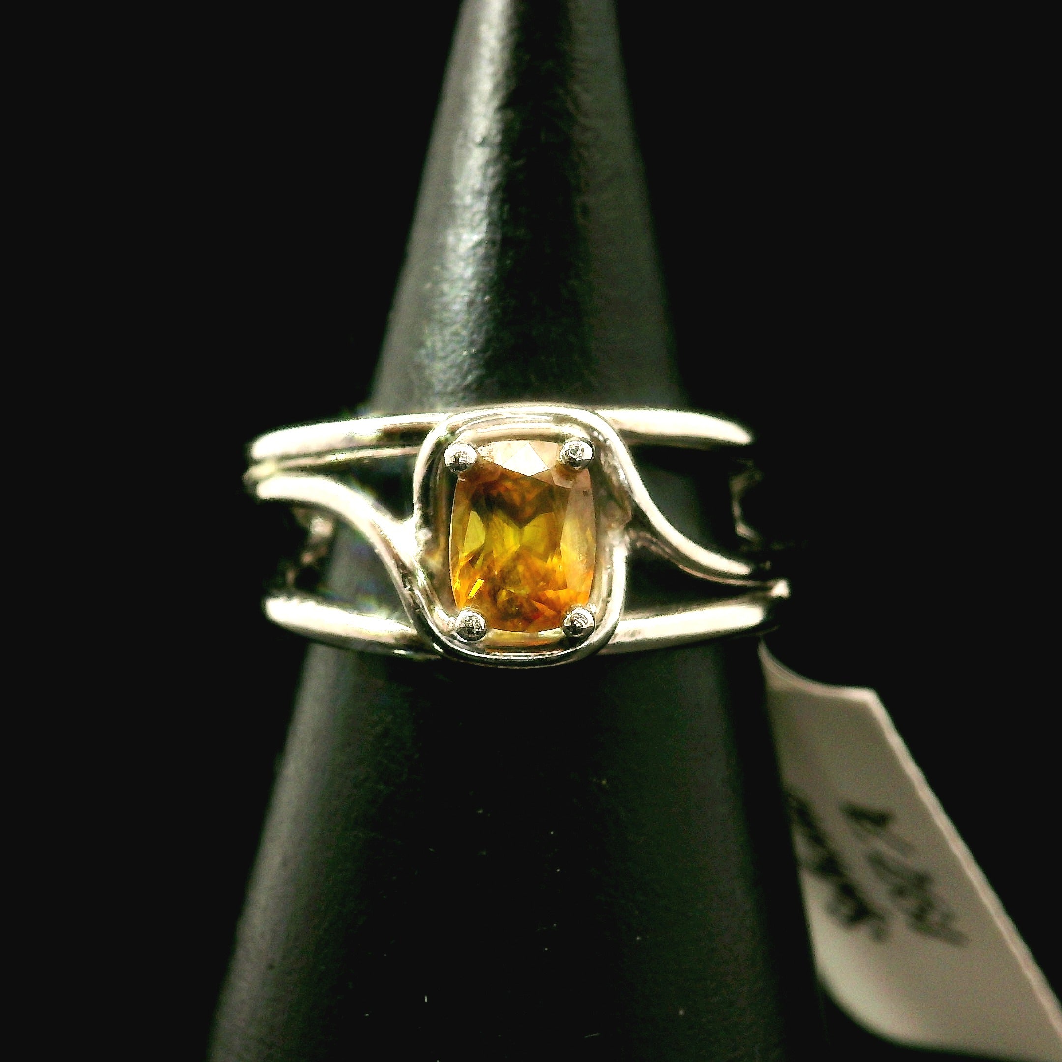 Sphene Midi Cuff Ring .925 Silver for Revitalizing your Life Force Energy and Accelerates Manifestations