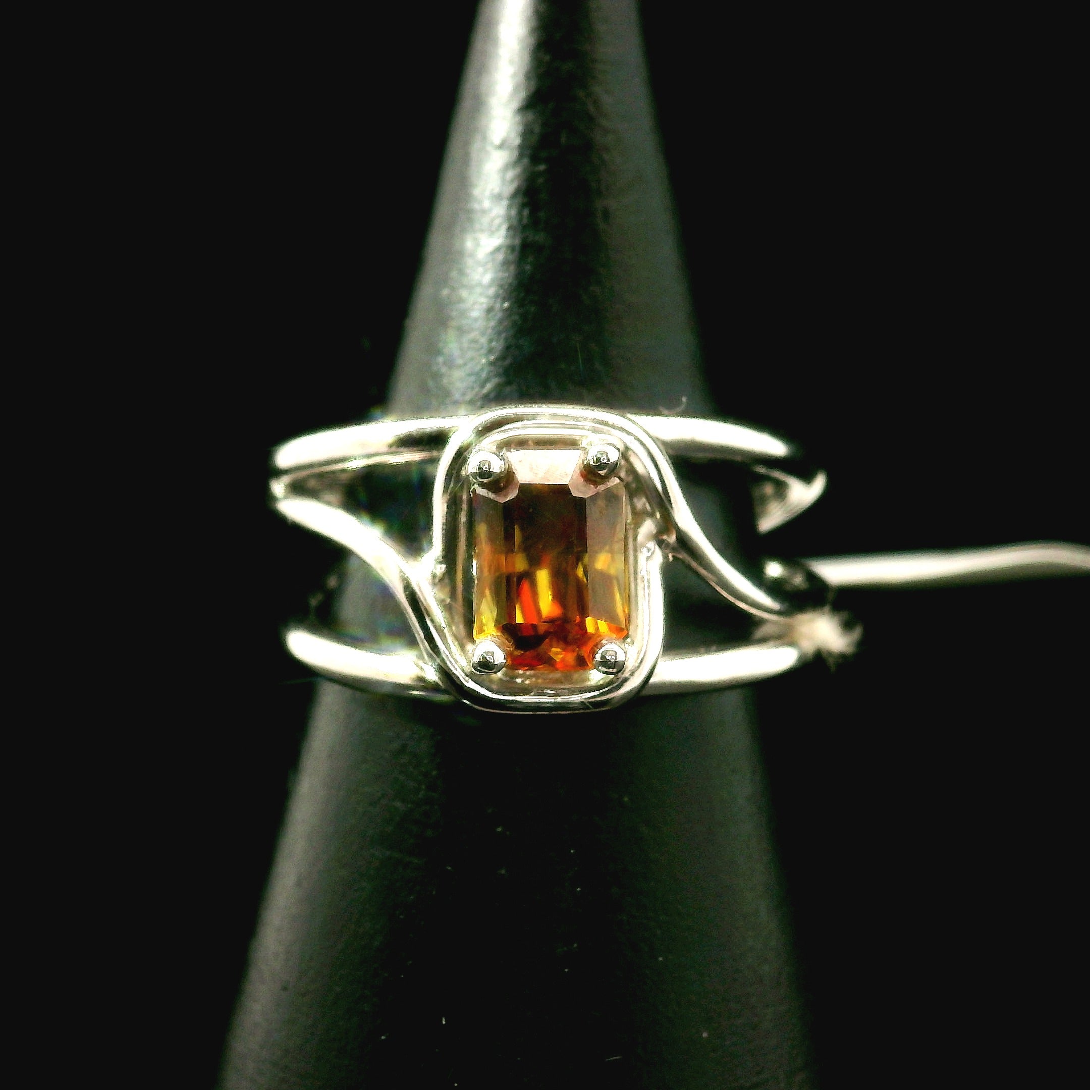 Sphene Midi Cuff Ring .925 Silver for Revitalizing your Life Force Energy and Accelerates Manifestations