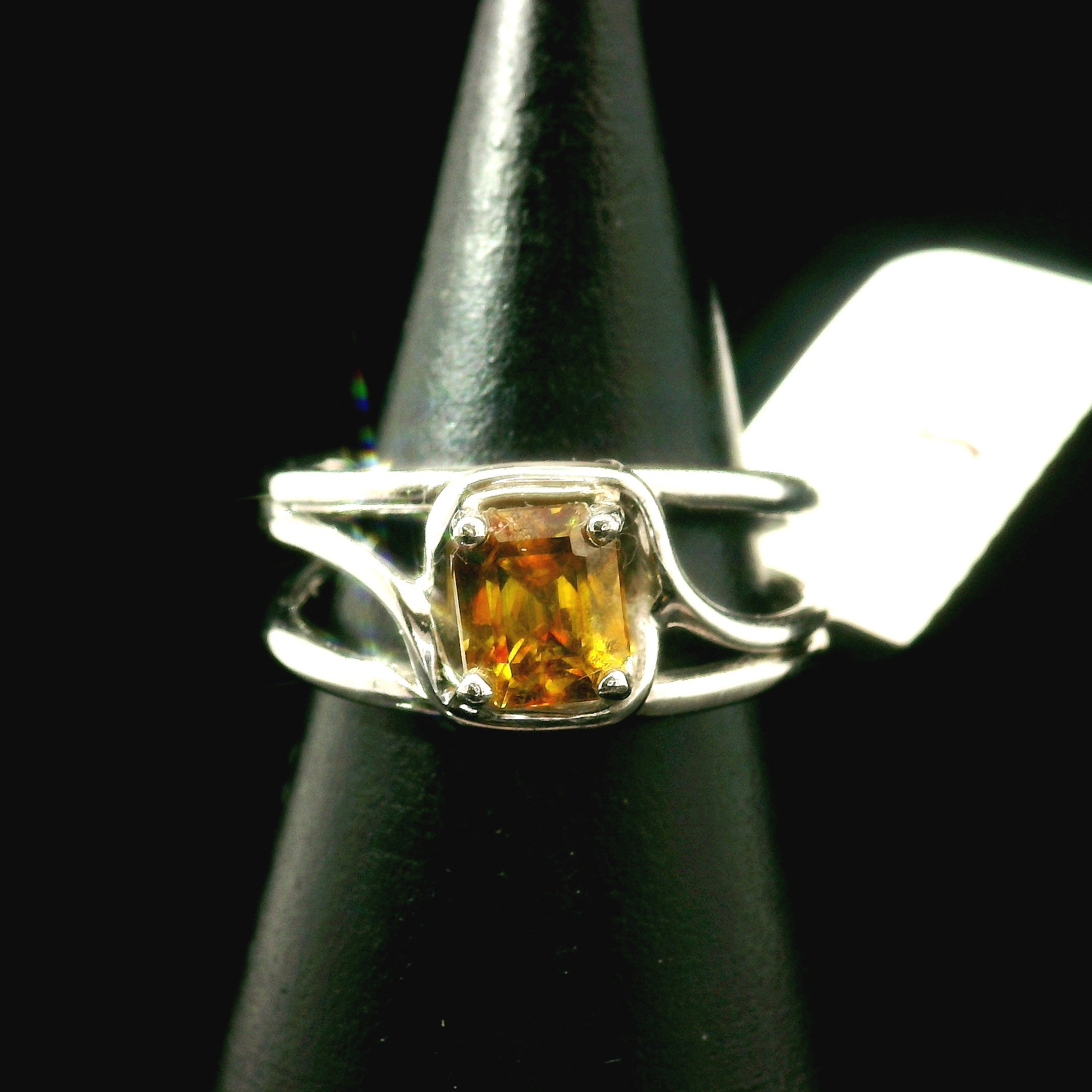 Sphene Midi Cuff Ring .925 Silver for Revitalizing your Life Force Energy and Accelerates Manifestations