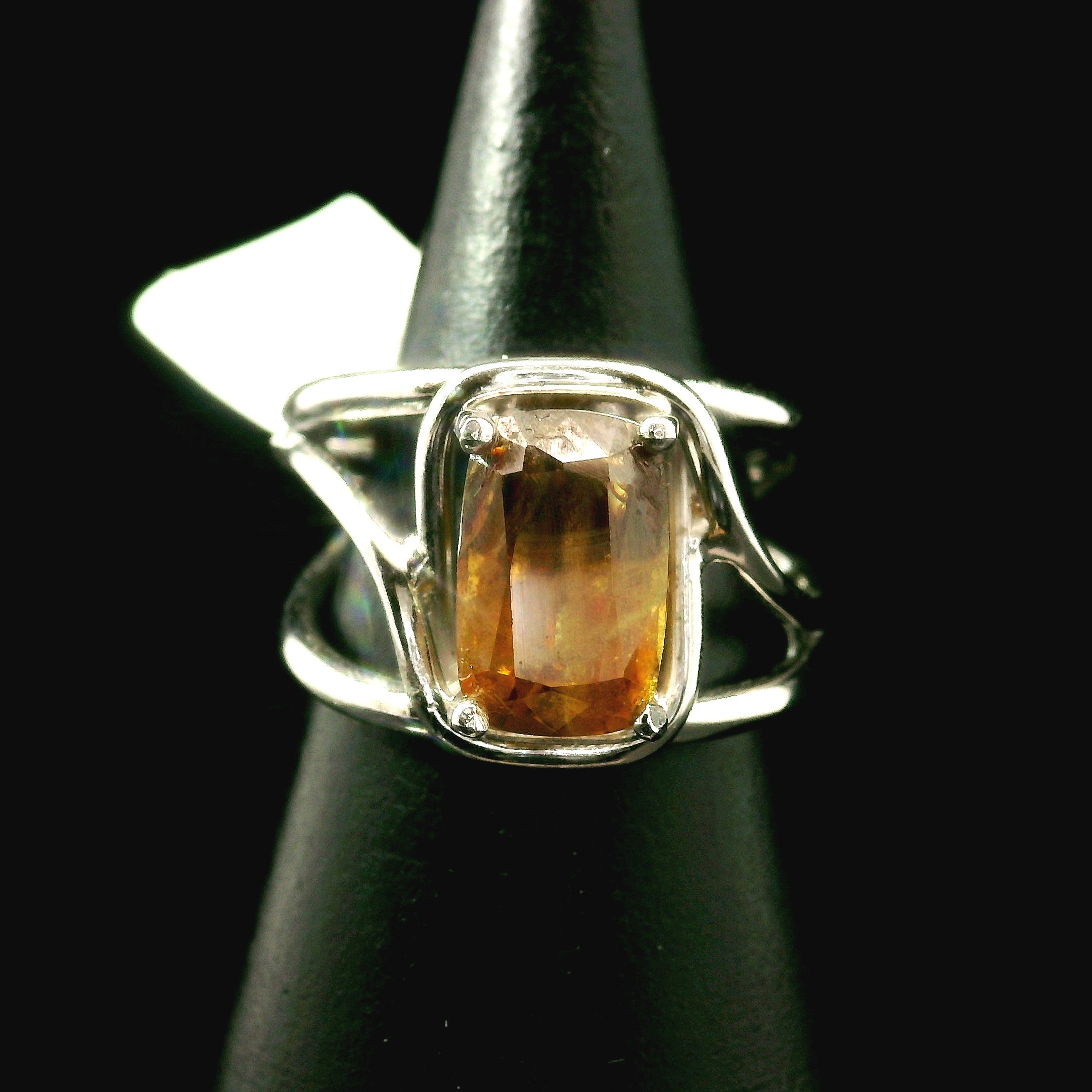 Sphene Cuff Ring .925 Silver for Revitalizing your Life Force Energy and Accelerates Manifestations