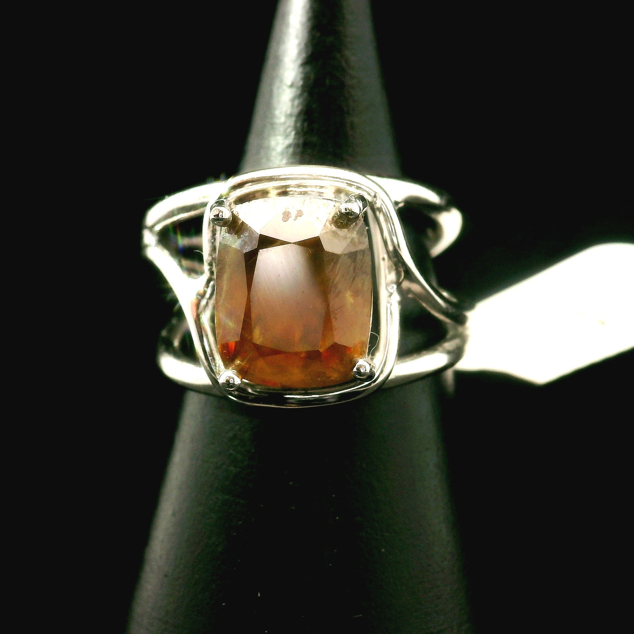 Sphene Cuff Ring .925 Silver for Revitalizing your Life Force Energy and Accelerates Manifestations