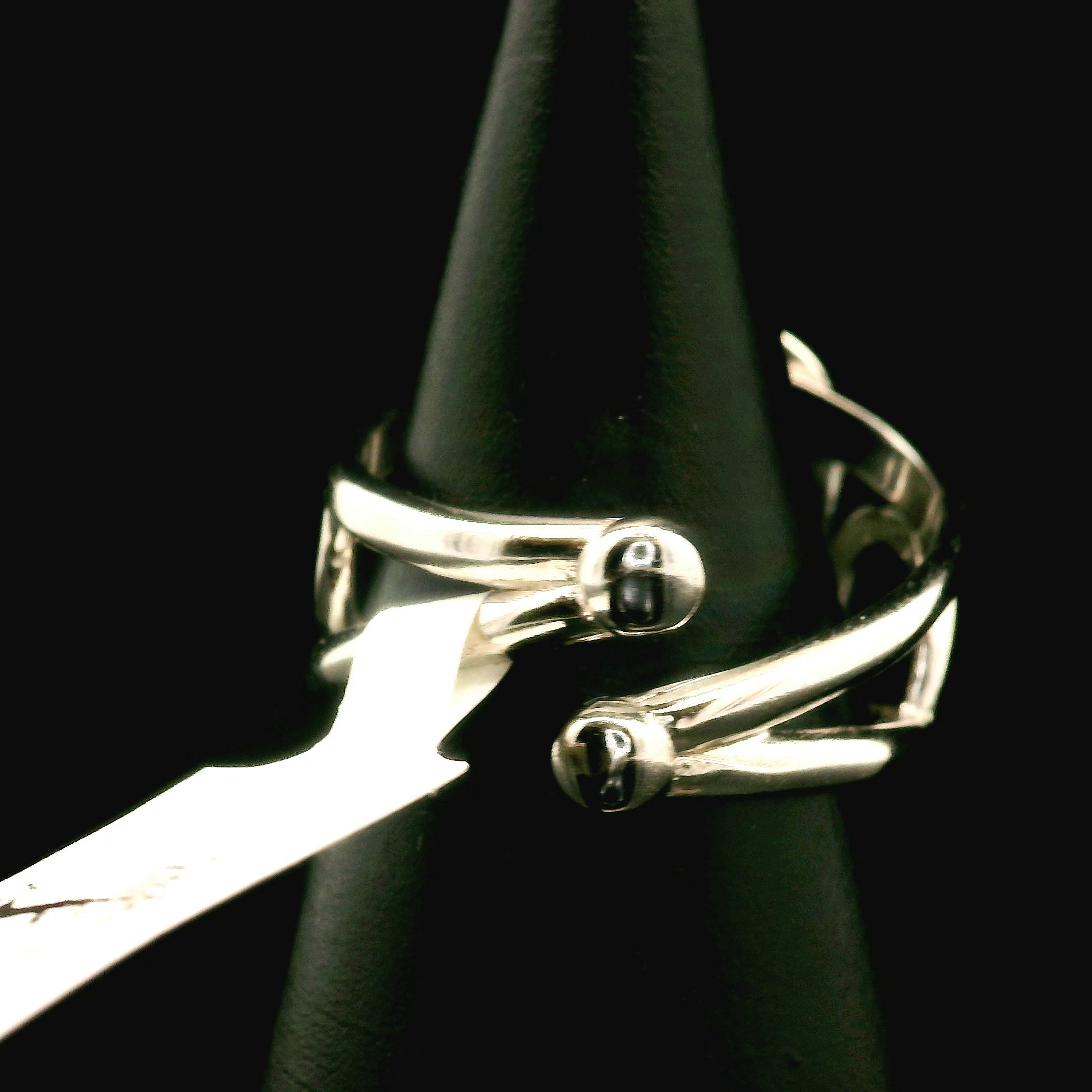 Gold Rutile Cuff Ring .925 Silver for Insight, Meditation & Shamanic Journey