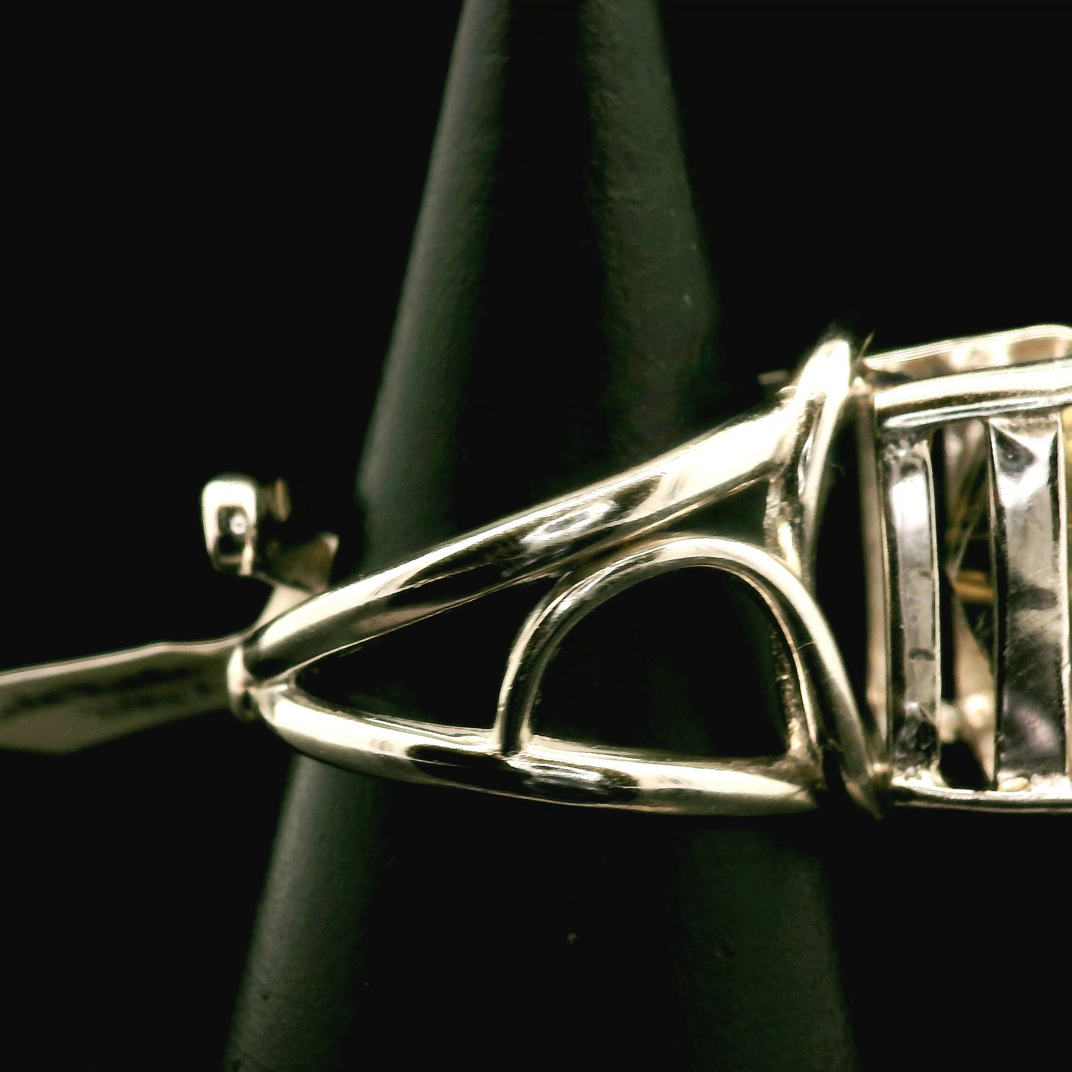 Gold Rutile Cuff Ring .925 Silver for Insight, Meditation & Shamanic Journey