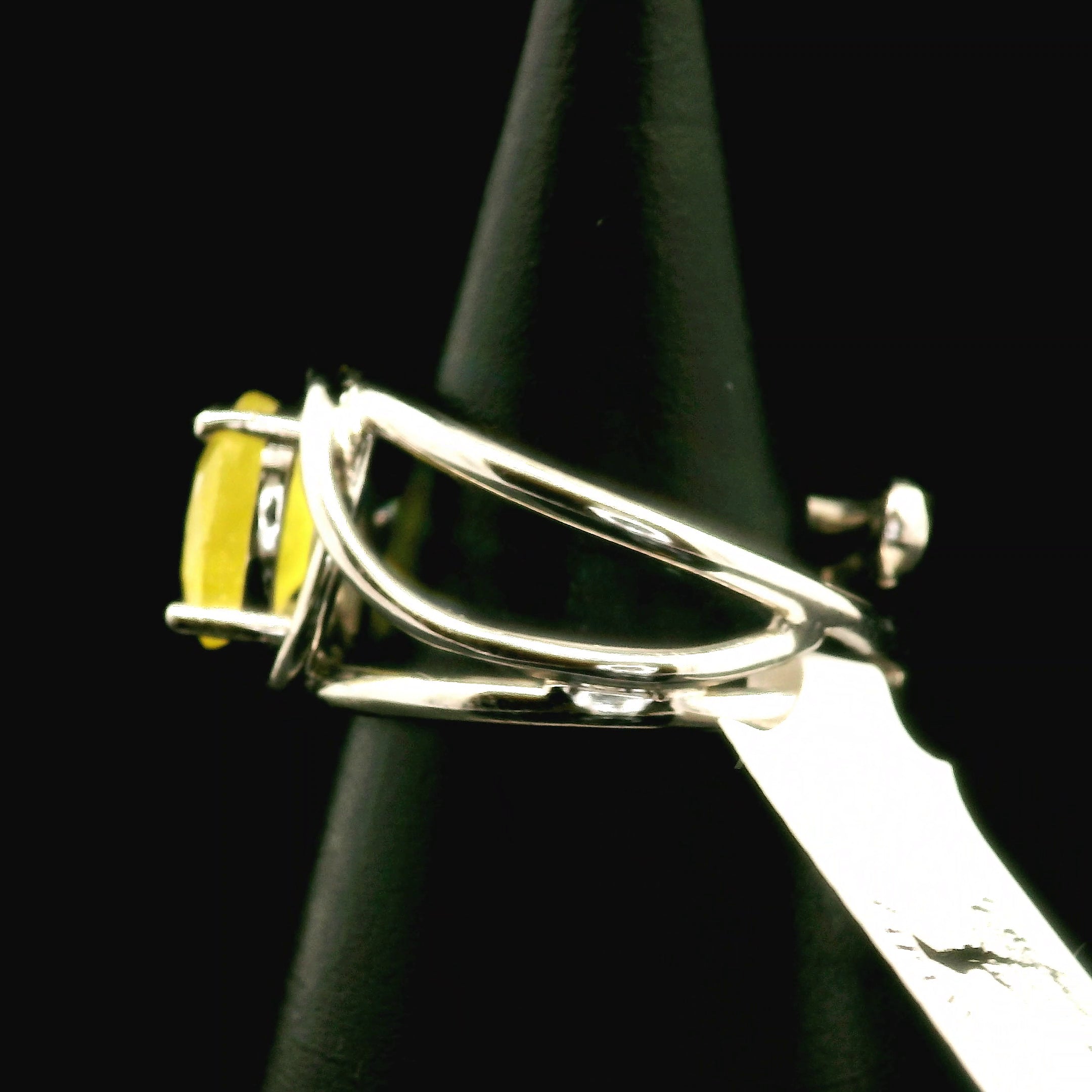 Brucite Cuff Ring .925 Silver for Promoting Personal Power & Connection with Higher Self