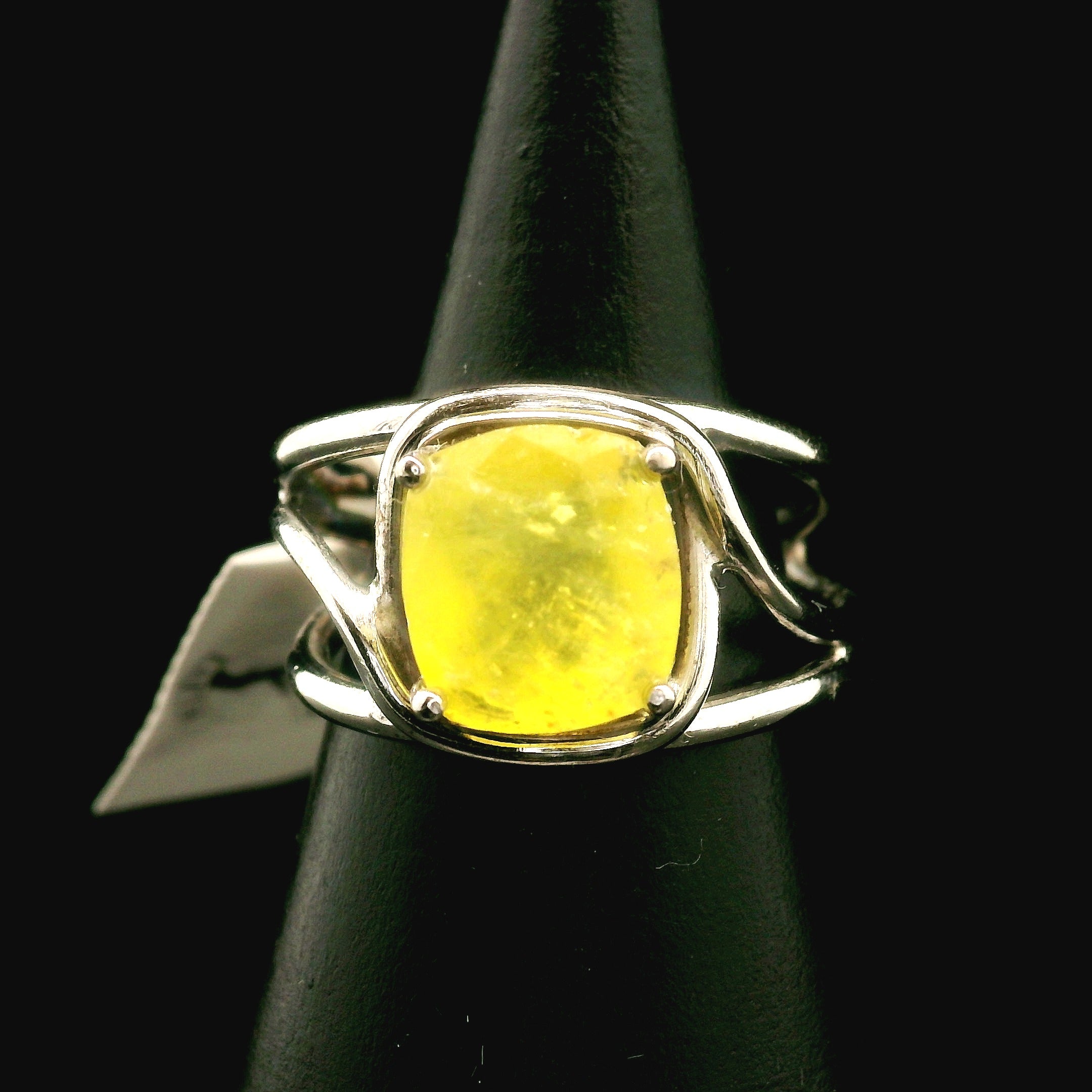 Brucite Cuff Ring .925 Silver for Promoting Personal Power & Connection with Higher Self
