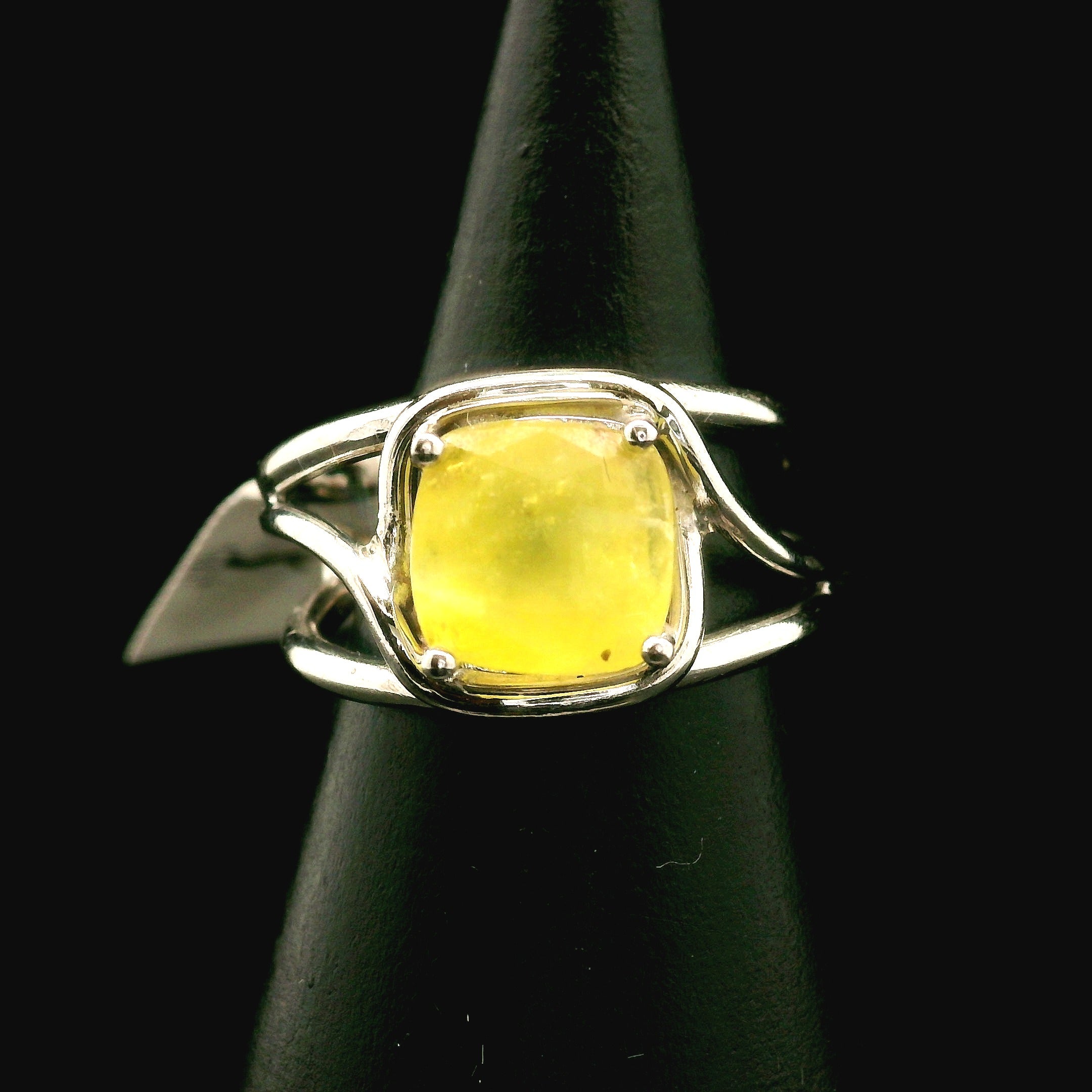Brucite Cuff Ring .925 Silver for Promoting Personal Power & Connection with Higher Self