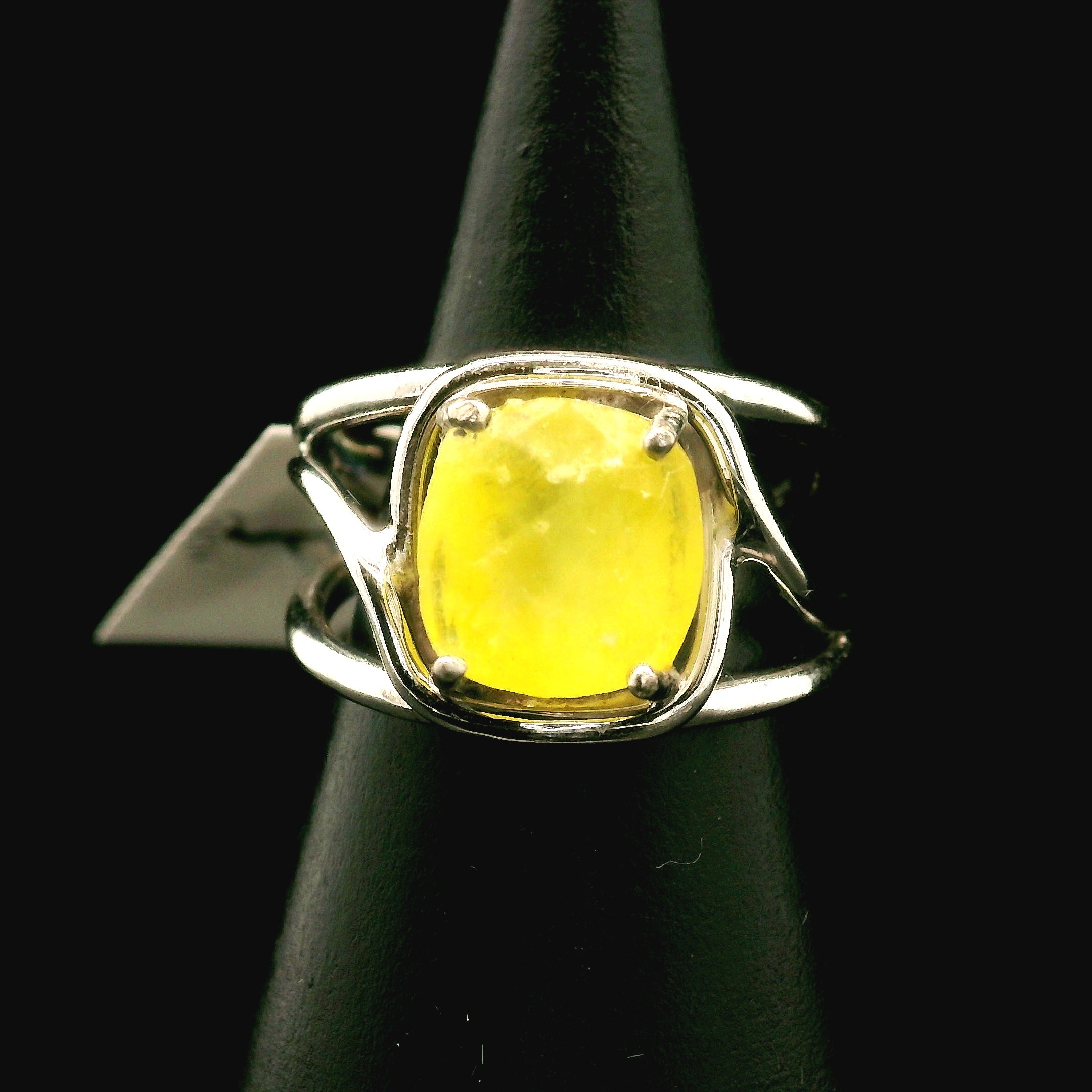 Brucite Cuff Ring .925 Silver for Promoting Personal Power & Connection with Higher Self