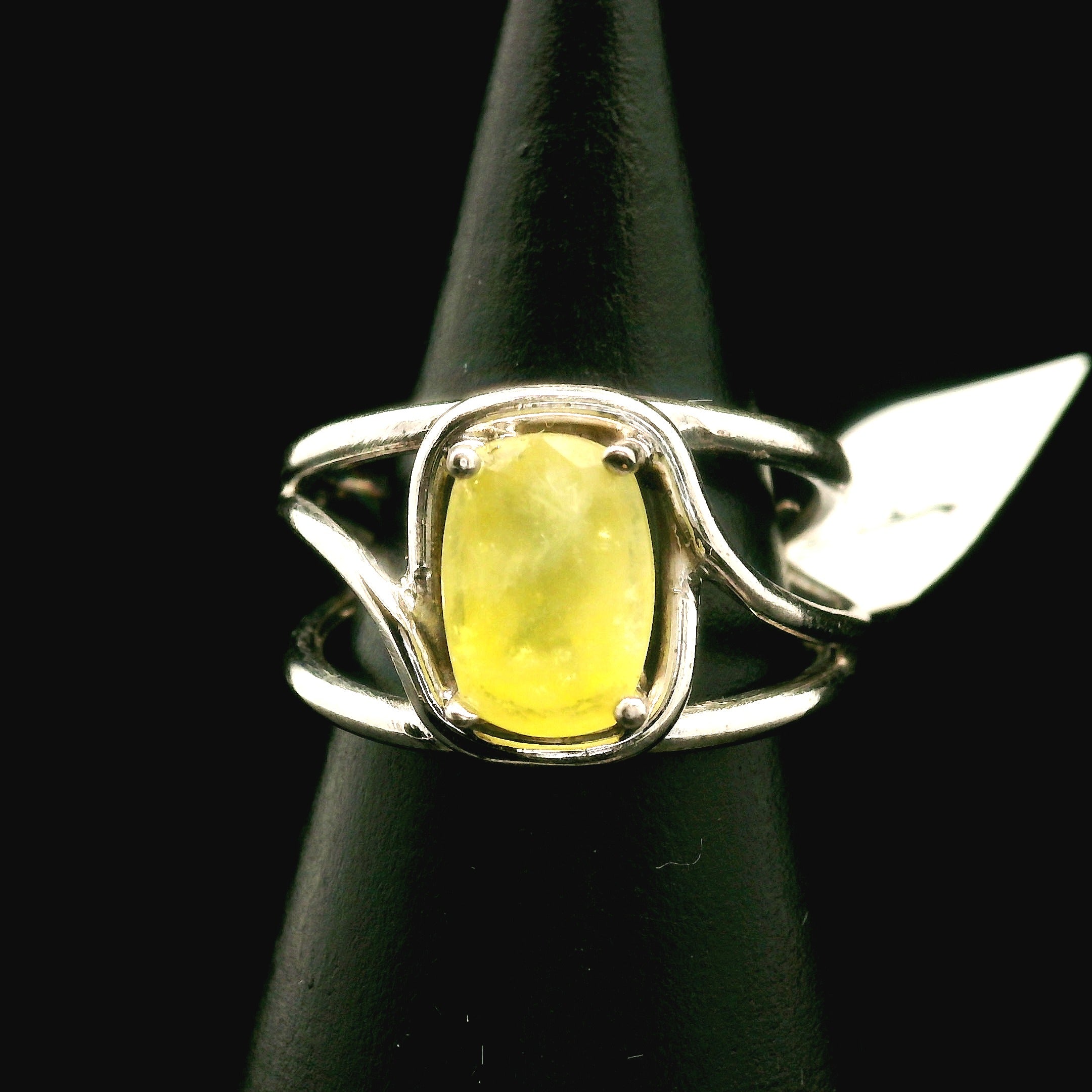 Brucite Cuff Ring .925 Silver for Promoting Personal Power & Connection with Higher Self