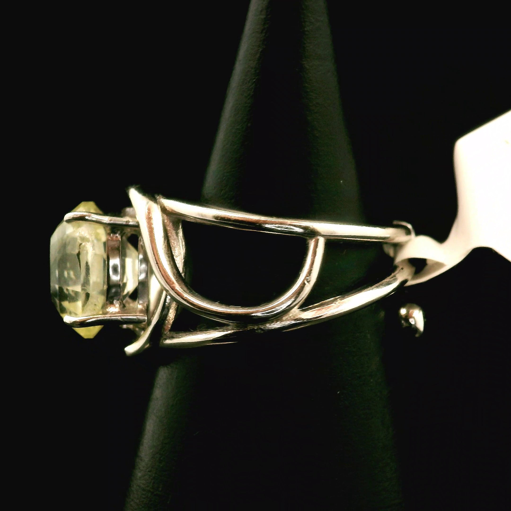 Anglesite Cuff Ring 925 Silver for Clarity, Spiritual Insight and Awakening