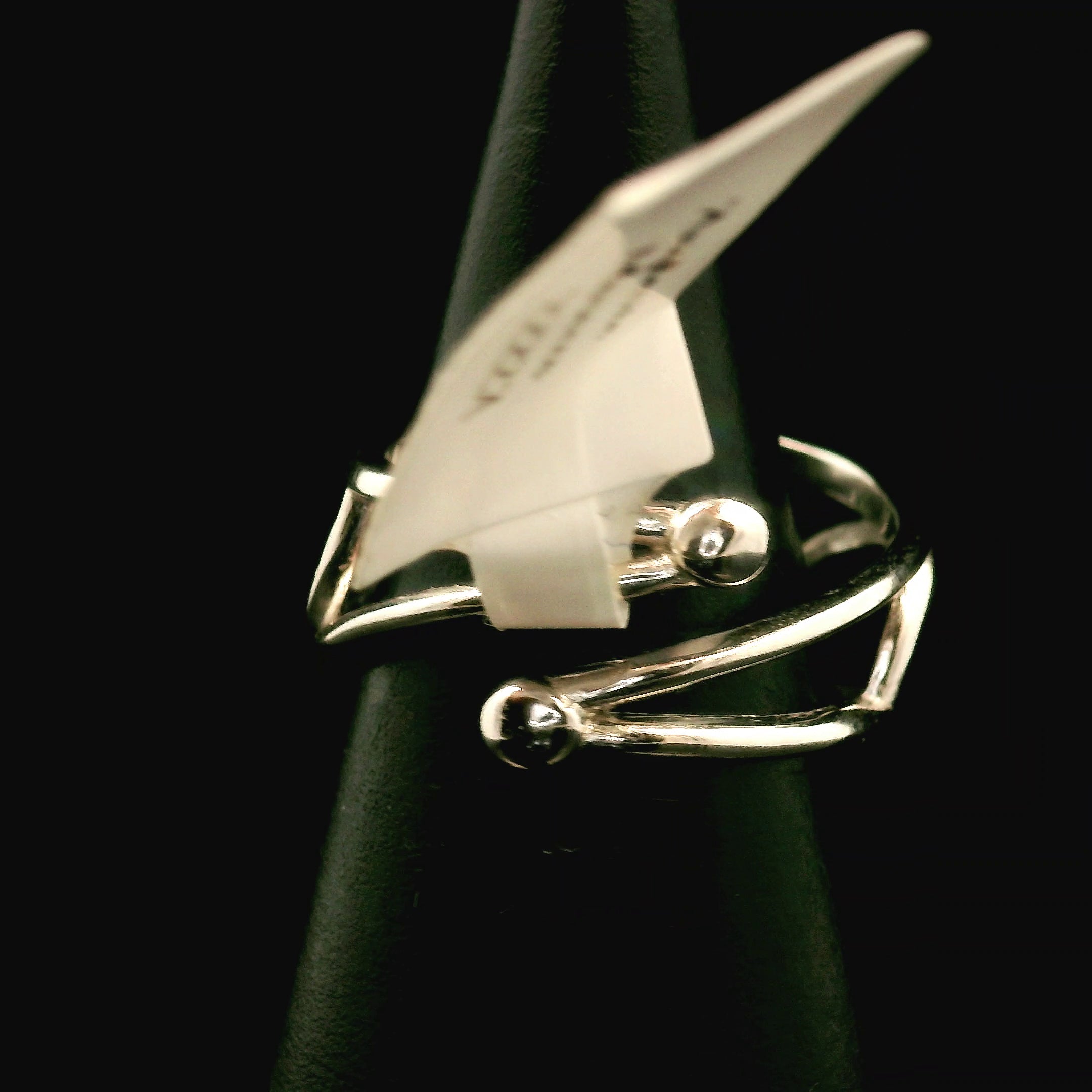 Anglesite Cuff Ring 925 Silver for Clarity, Spiritual Insight and Awakening