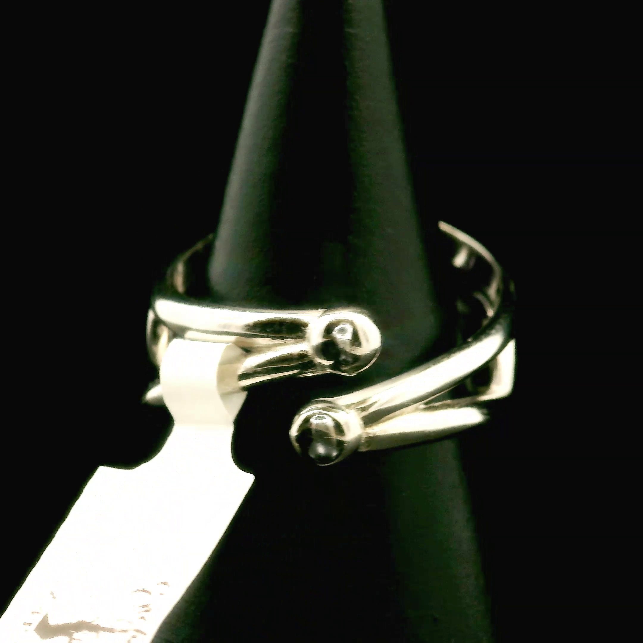 Amethyst Ganesha Cuff Ring .925 Silver for Divine Connection and Clearing Blockages