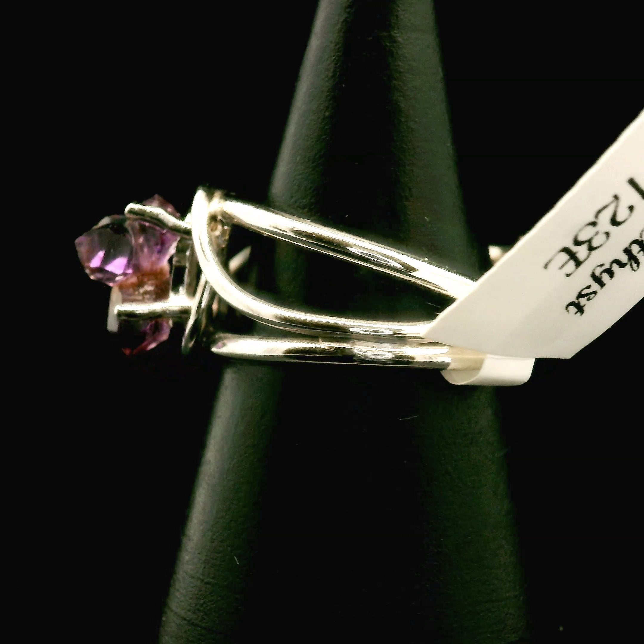 Amethyst Cluster Midi Cuff Ring .925 Silver for Enhancing your Intuitive Gifts