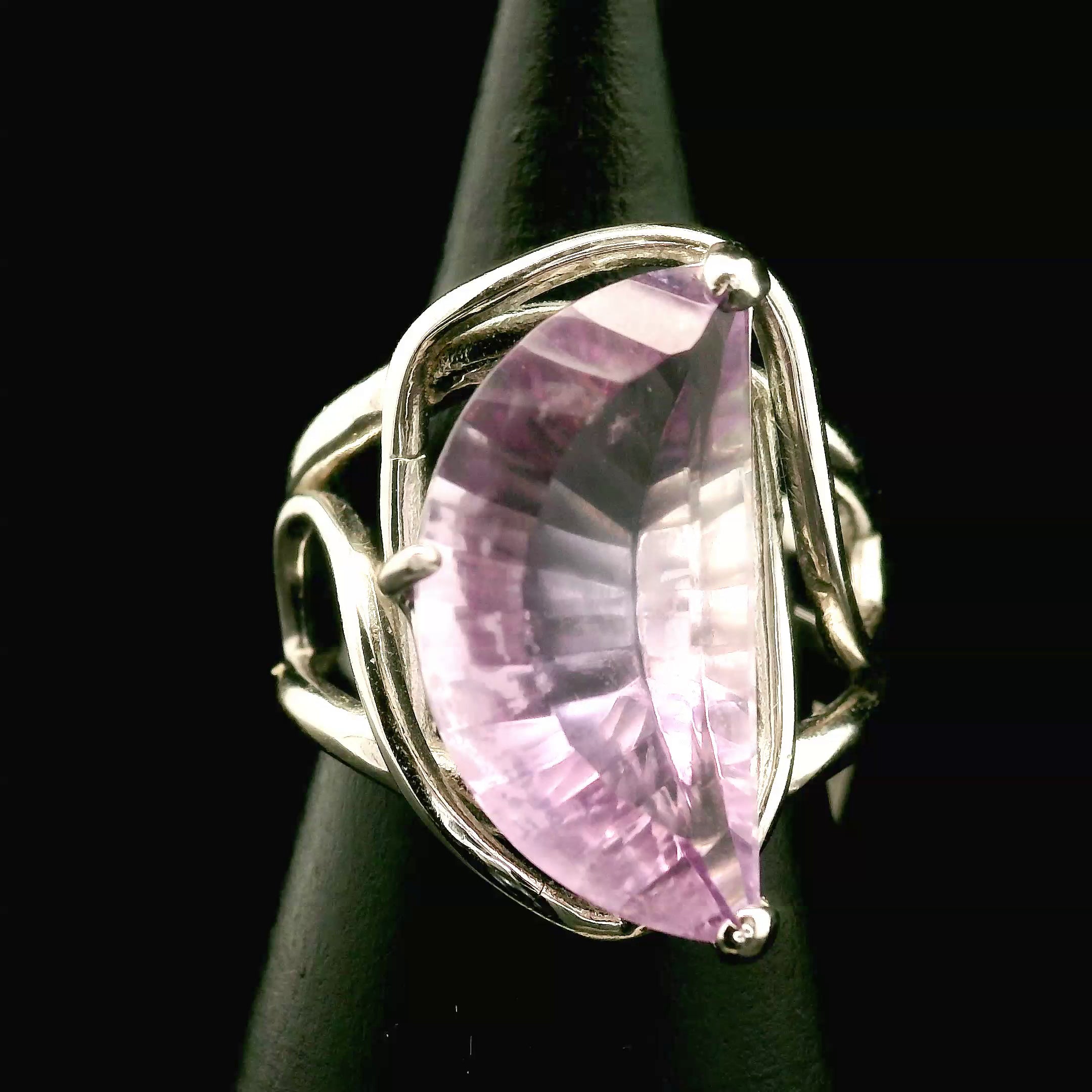 Amethyst Moon Cuff Ring .925 Silver for Enhancing your Intuitive Gifts