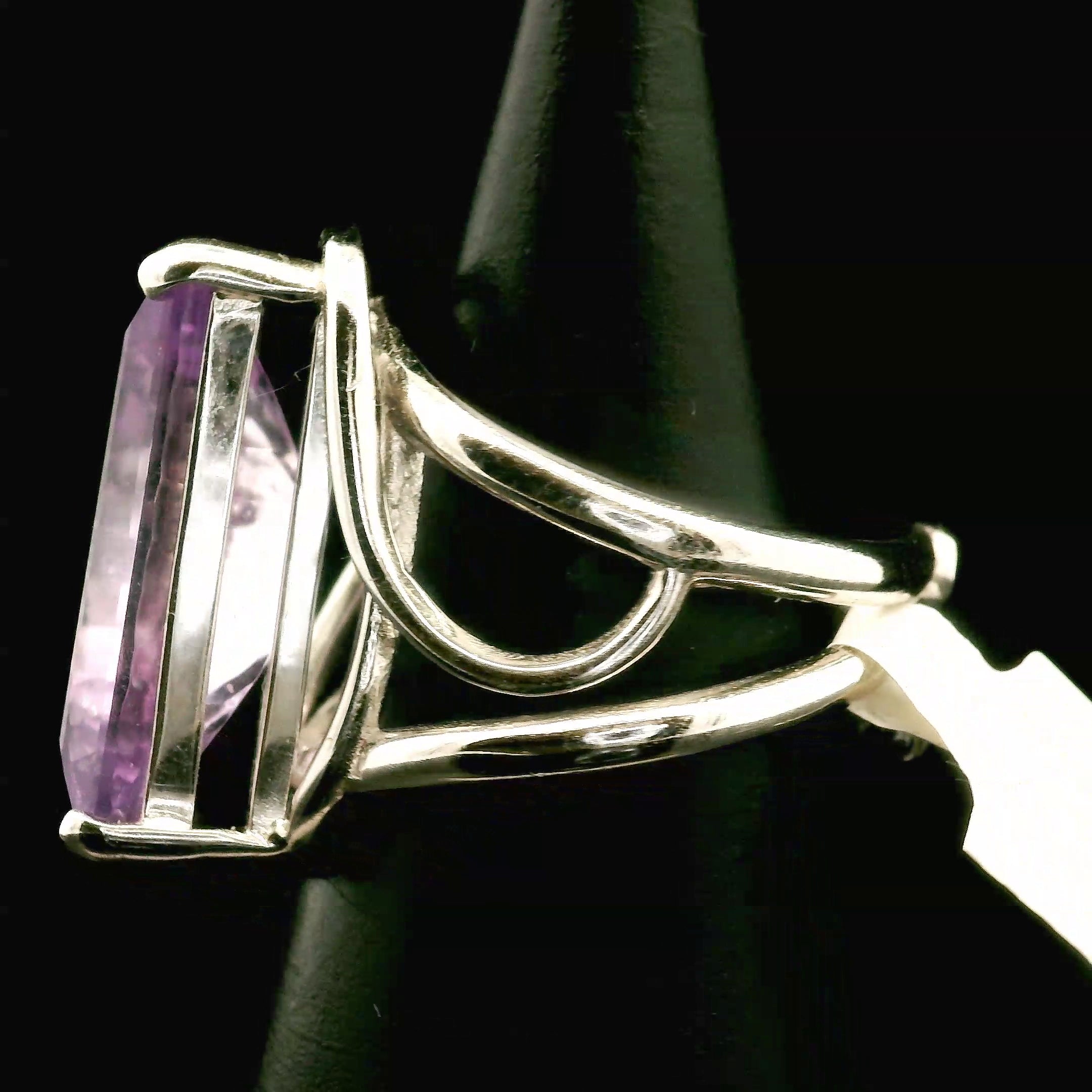 Amethyst Moon Cuff Ring .925 Silver for Enhancing your Intuitive Gifts