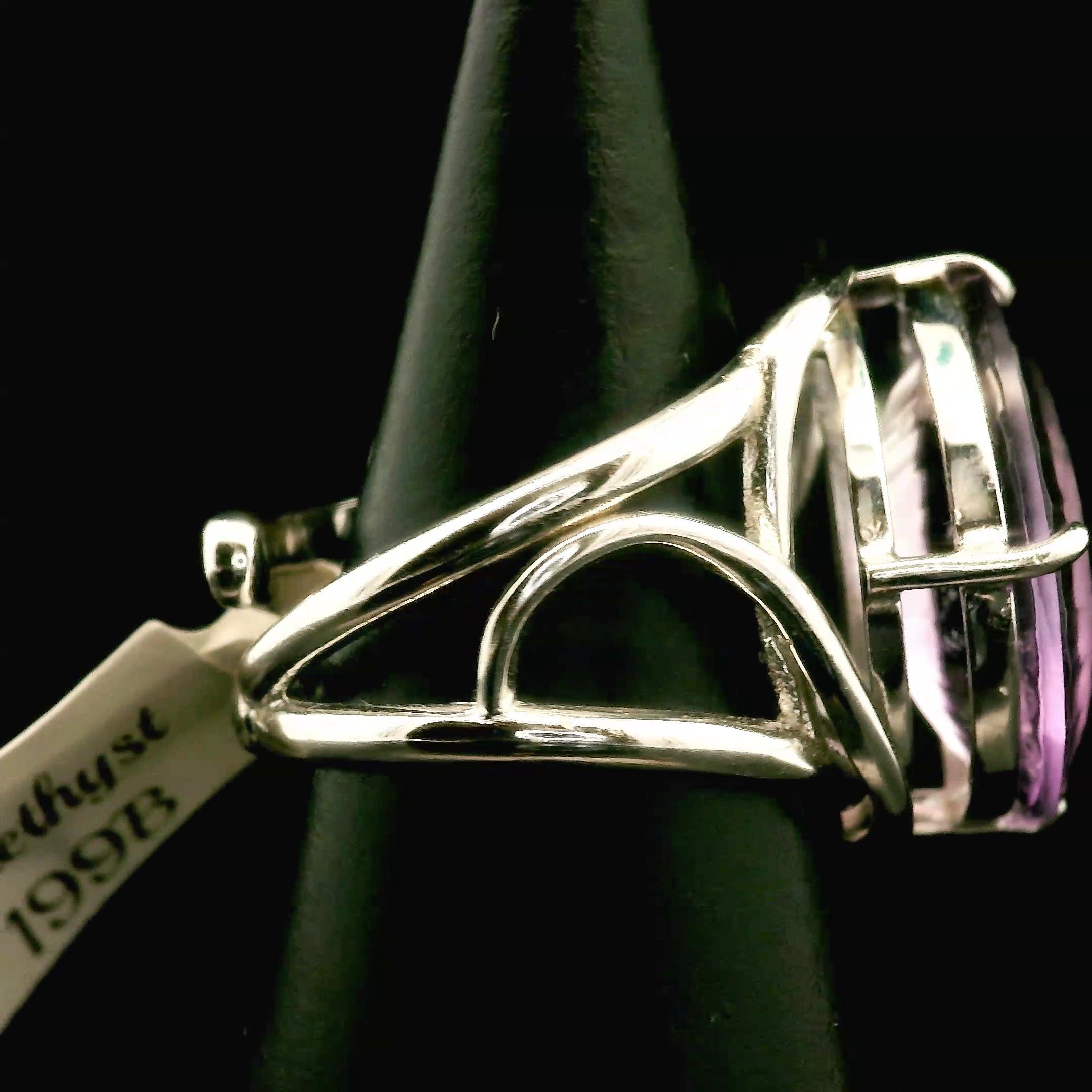 Amethyst Moon Cuff Ring .925 Silver for Enhancing your Intuitive Gifts
