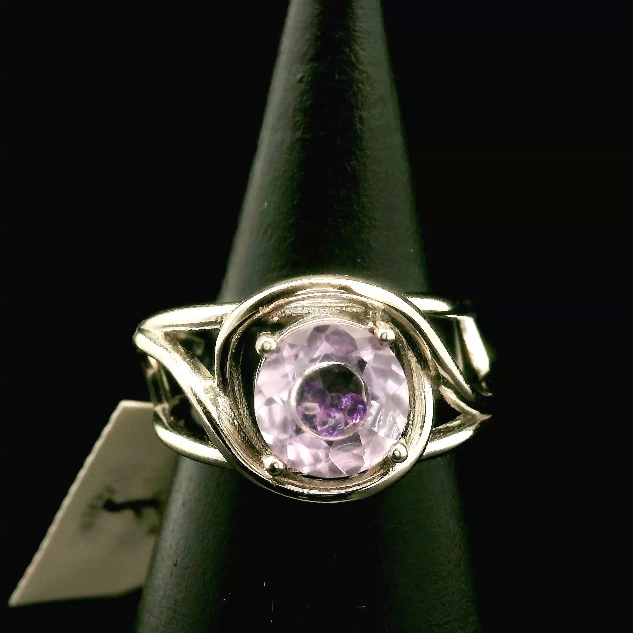 Amethyst Locket Cuff Ring .925 Silver for Enhancing your Intuitive Gifts