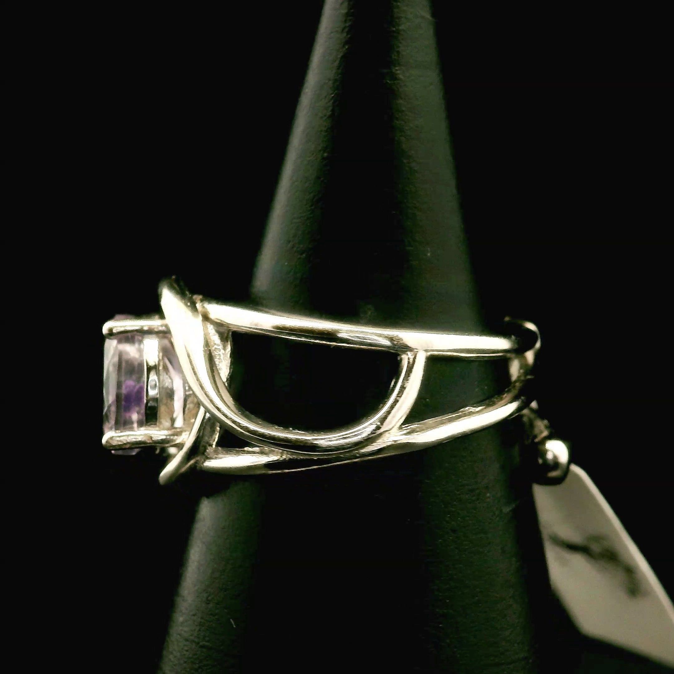 Amethyst Locket Cuff Ring .925 Silver for Enhancing your Intuitive Gifts